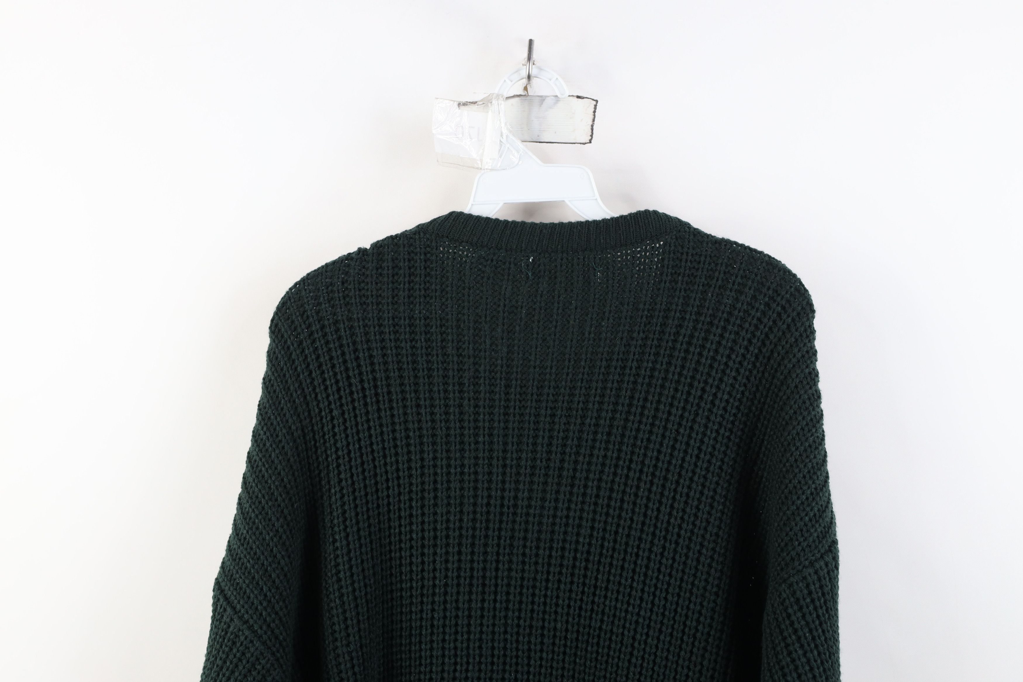 Vintage Vintage 90s Streetwear Ribbed Knit Sweater Dark Green Size US L / EU 52-54 / 3 - 9 Thumbnail