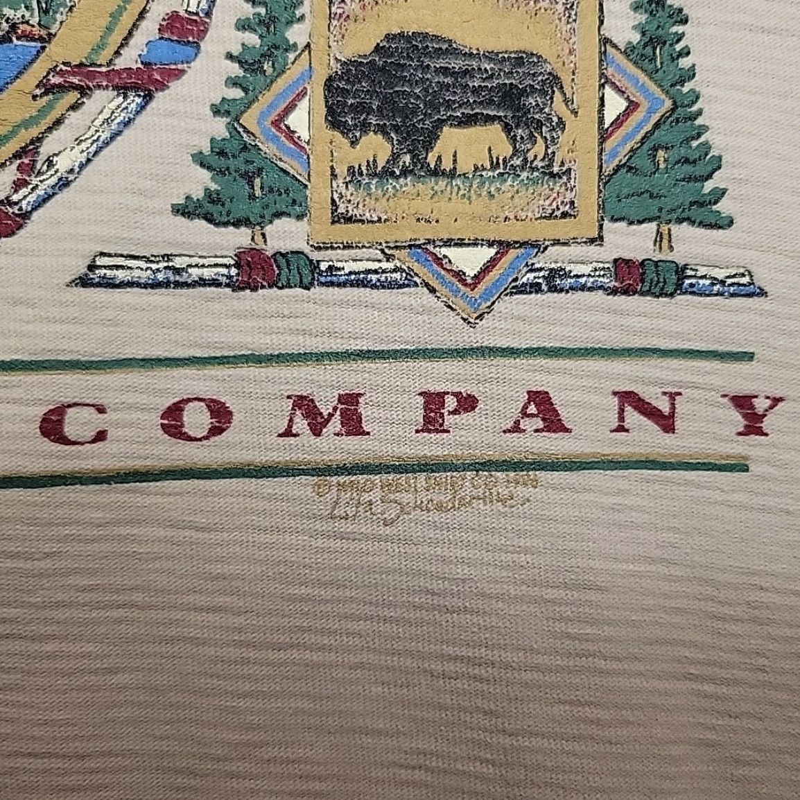 Vintage VTG Montana Fur Trading Company Shirt Men L Beige Single Stitch Made in USA TEE Size US L / EU 52-54 / 3 - 5 Thumbnail