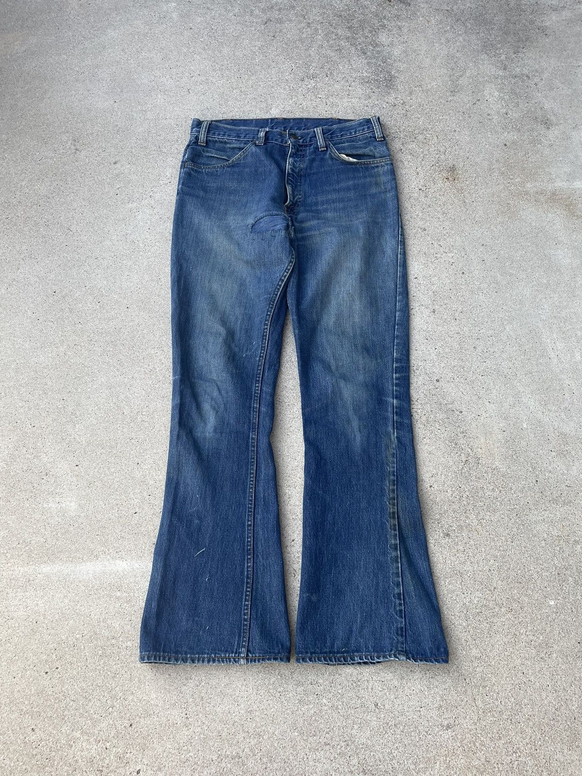 Vintage Vtg 70s Levis 646 Bellbottom Big E Orange Tab Jeans 32x32