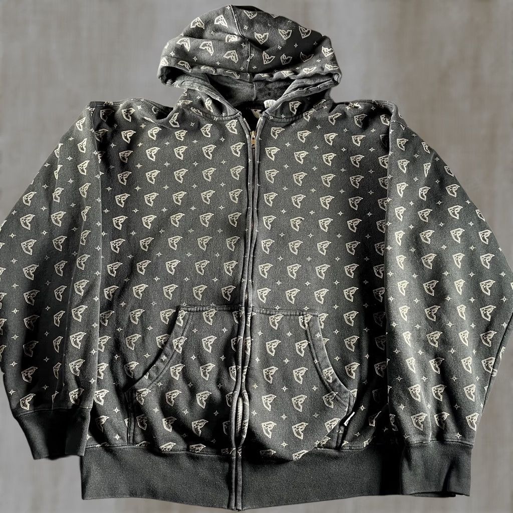 Barker Famous Stars And Straps Hoodie Mens XL All over print Zip Up Travis Barker y2K Graphic Print Hooded Full Zip Size US XL / EU 56 / 4 - 1 Thumbnail