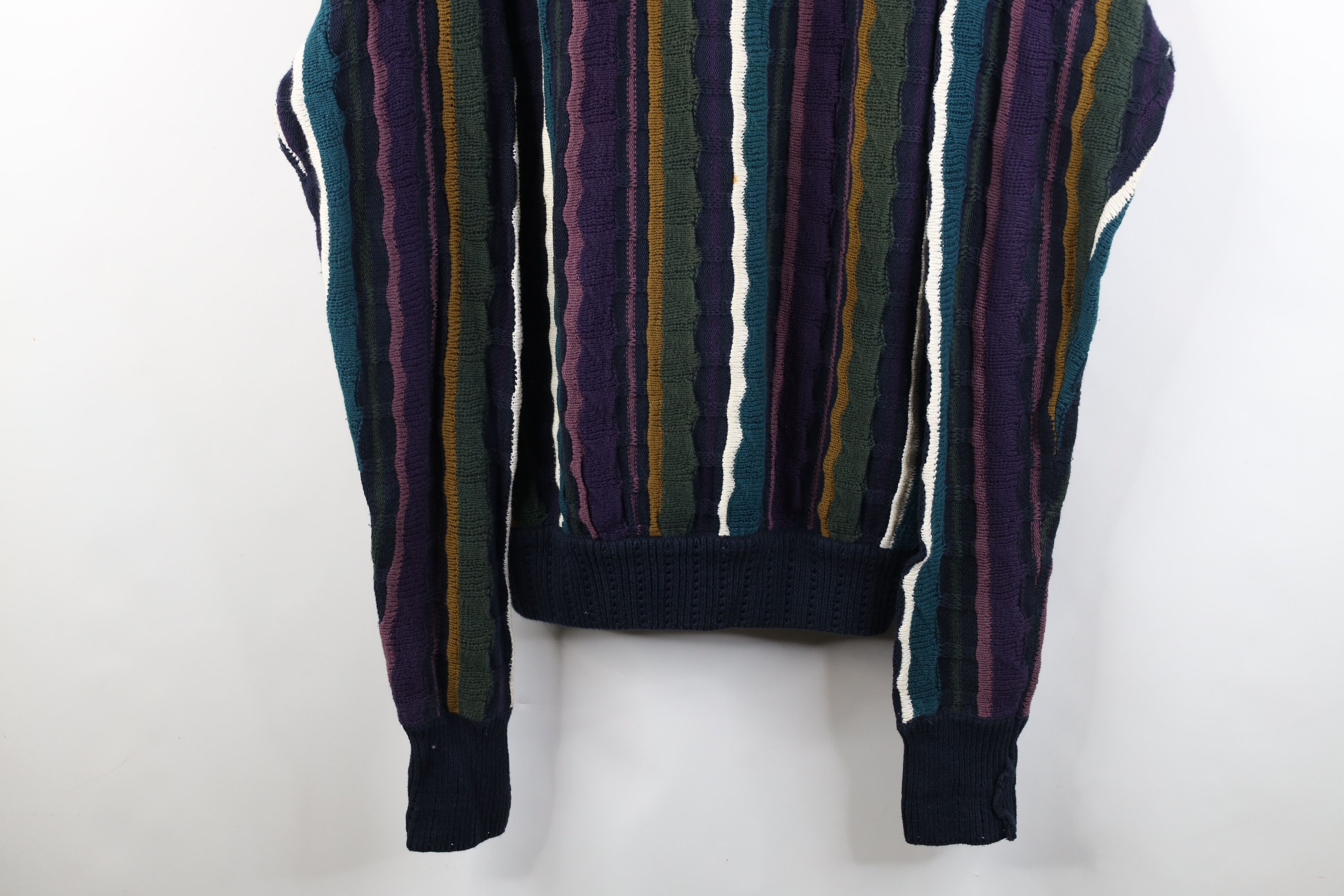 Vintage Vintage 90s Coogi Style Rainbow Striped Knit Sweater Size US L / EU 52-54 / 3 - 3 Thumbnail