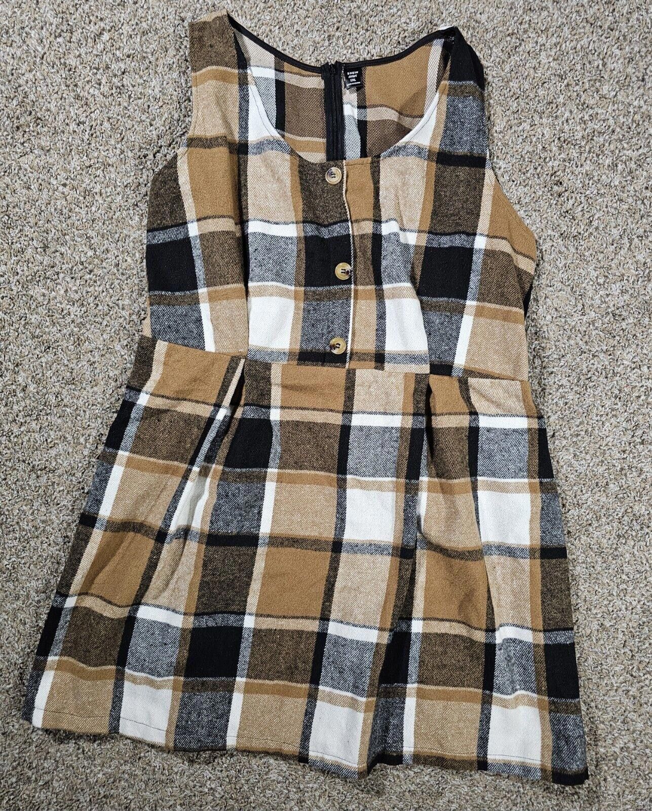 Shein Women’s Shein Curve Plaid Flannel Button Down Dress Size 1XL Size M / US 6-8 / IT 42-44 - 1 Thumbnail