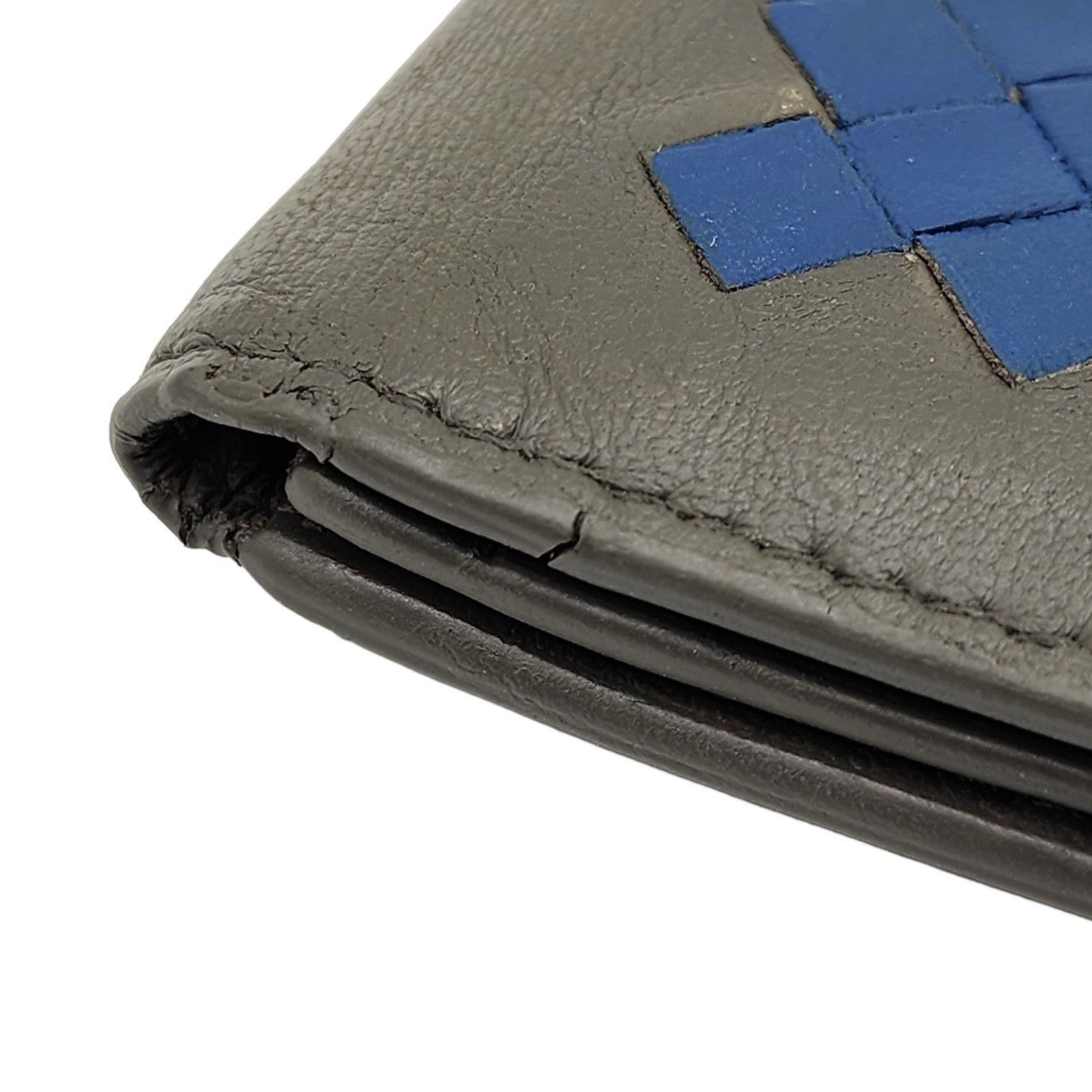 Bottega Veneta Nappa Intrecciato Bi-Fold Wallet in Gray Blue Size ONE SIZE - 4 Thumbnail