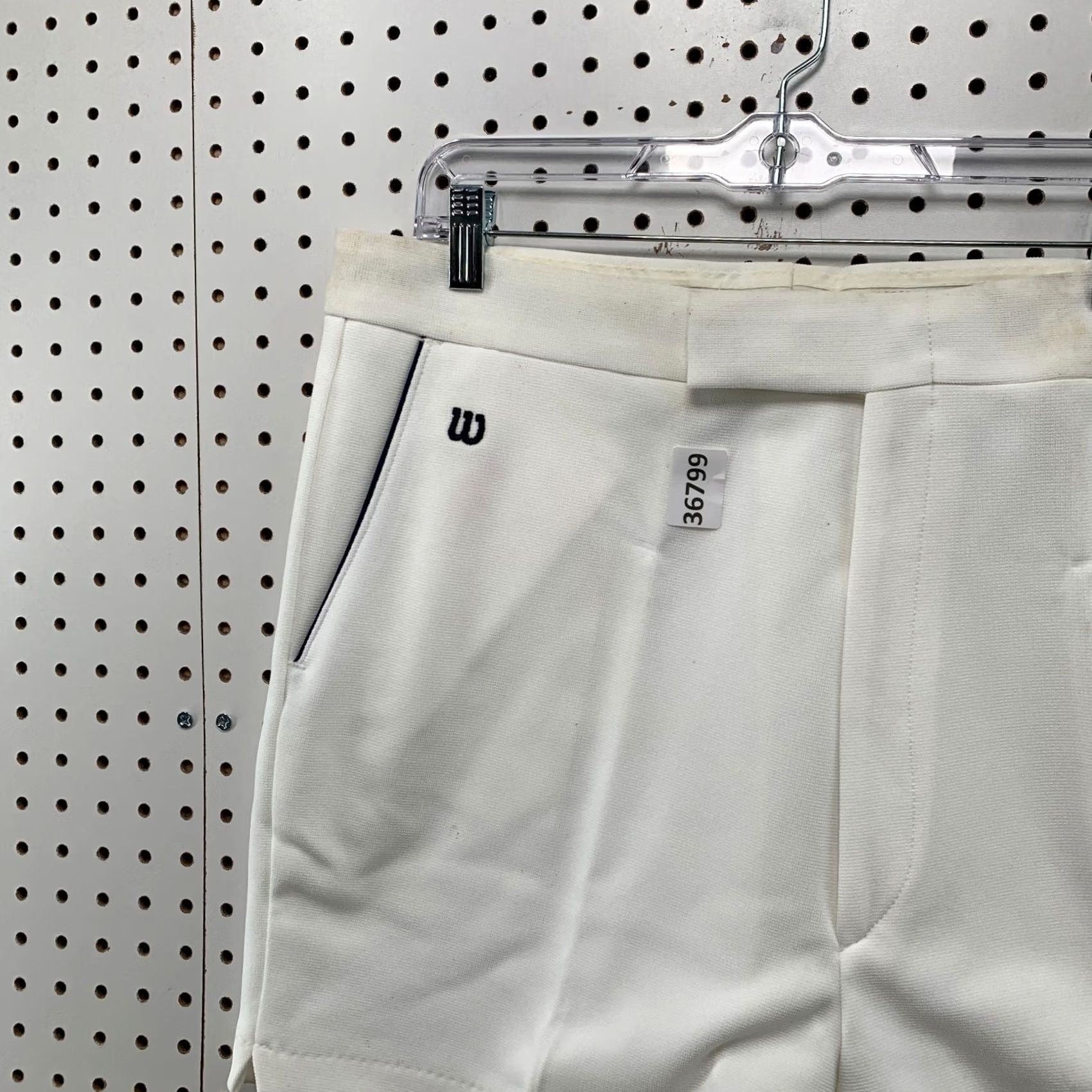 Wilson VINTAGE Wilson Tennis Shorts White Mens 40R Elastic Waist USA 80s Fits 40x3.5 Size US 40 / EU 56 - 5 Thumbnail