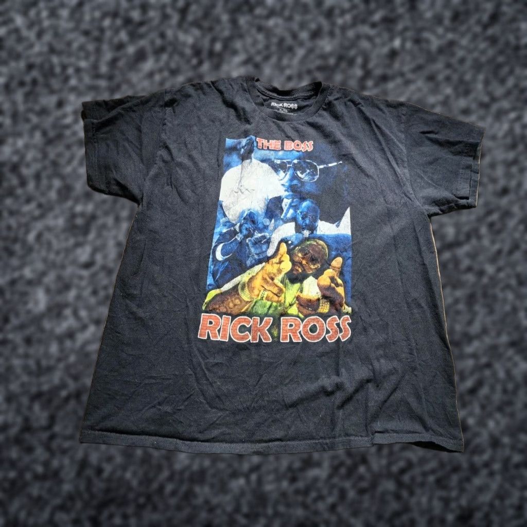 Vintage Black XL Rick Ross Graphic Print Short Sleeve Crew Neck Cotton T Shirt Mens Size US XL / EU 56 / 4 - 1 Thumbnail