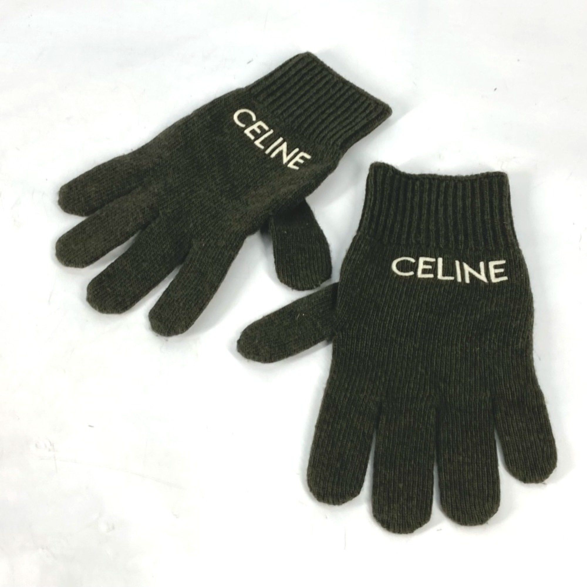 Celine CELINE 2AC55588S gloves Glove khaki White Size ONE SIZE - 1 Thumbnail