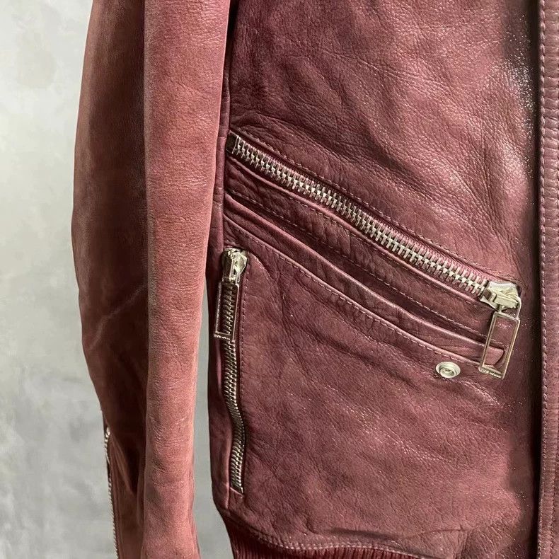 Dior Size 46 Classic burgundy irregularly divided zipper leathe Size US S / EU 44-46 / 1 - 3 Thumbnail