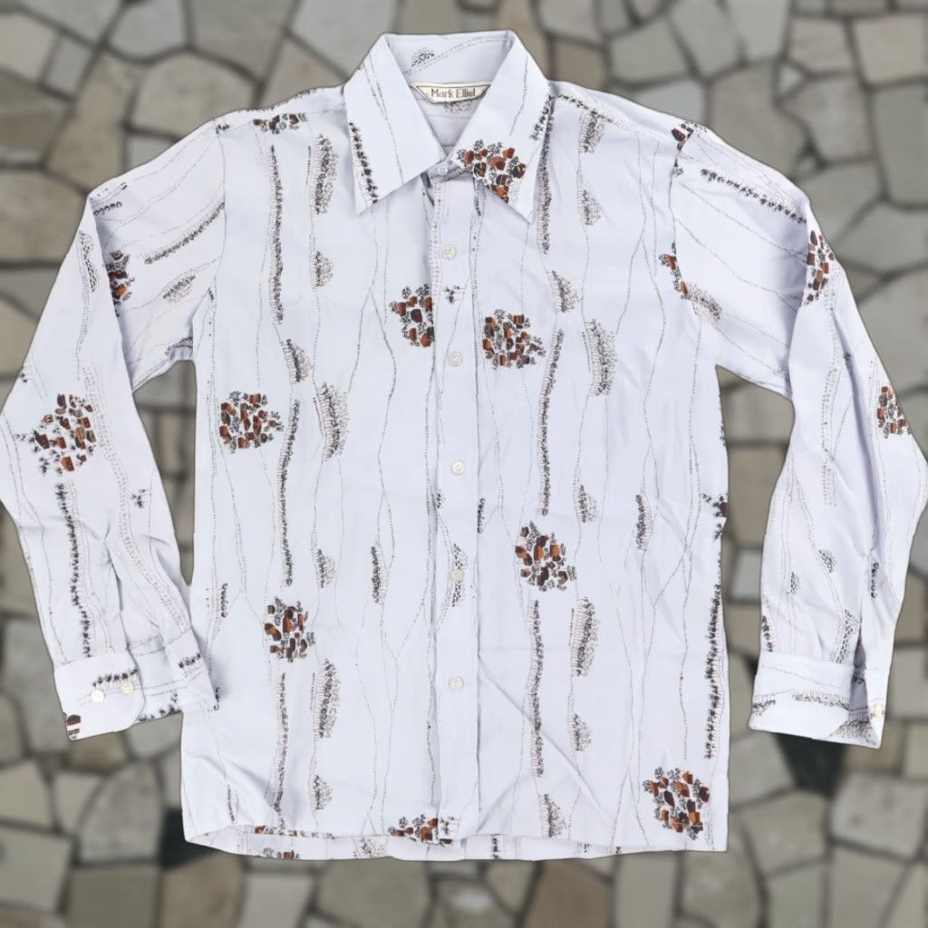 Vintage VTG Mark Elliot Couture Sport All Over Print Button Up Shirt Blue Men's L Size US L / EU 52-54 / 3 - 1 Thumbnail