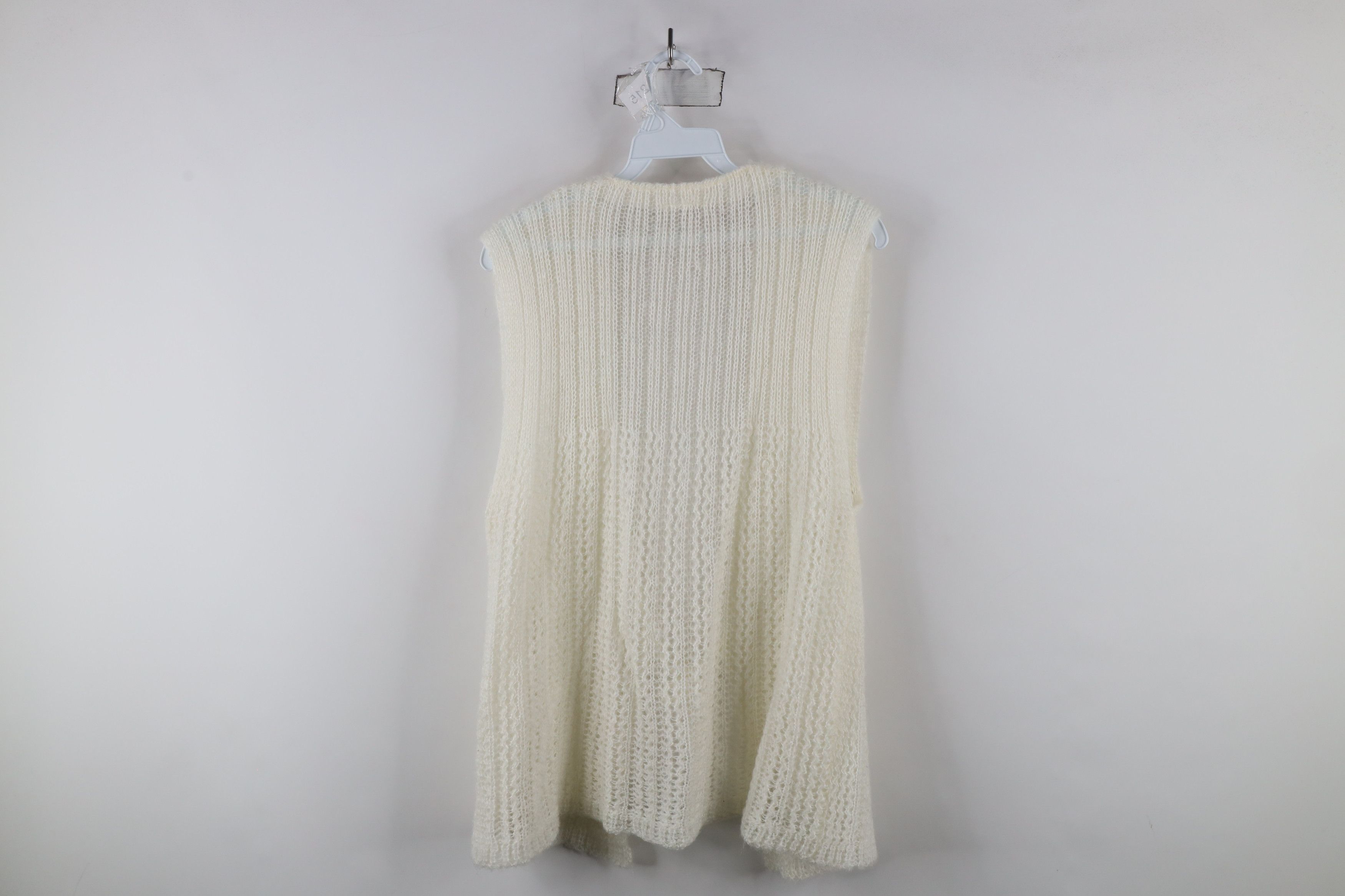 Vintage Vintage 70s Streetwear Tie Front Sweater Vest Cream Japan Size L / US 10 / IT 46 - 8 Thumbnail