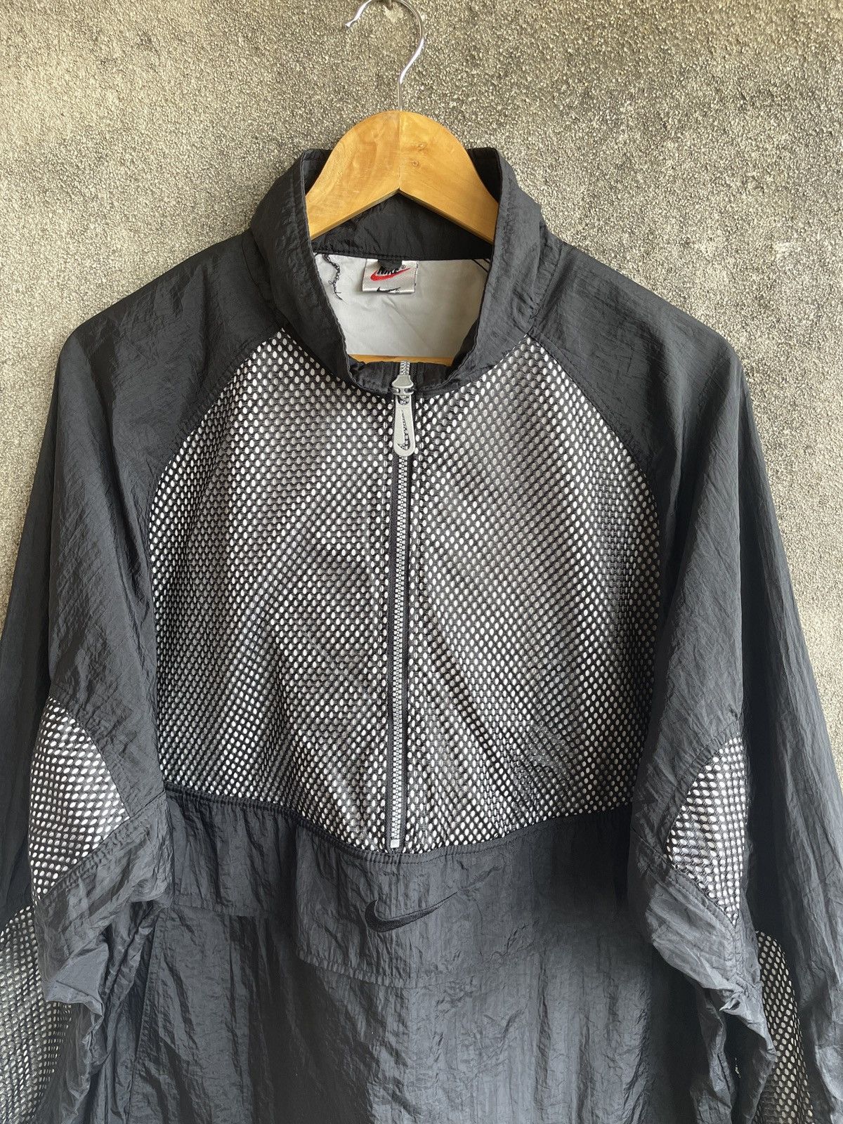 Nike Vintage❗️Nike❗️90s Center Logo Anorak Half Zip Light Jacket Size US L / EU 52-54 / 3 - 3 Thumbnail