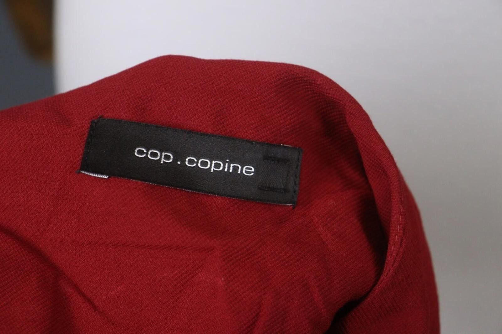 Designer Cop Copine Red Viscose Round Front Wrap Subra Top Size 42 Size M / US 6-8 / IT 42-44 - 11 Thumbnail