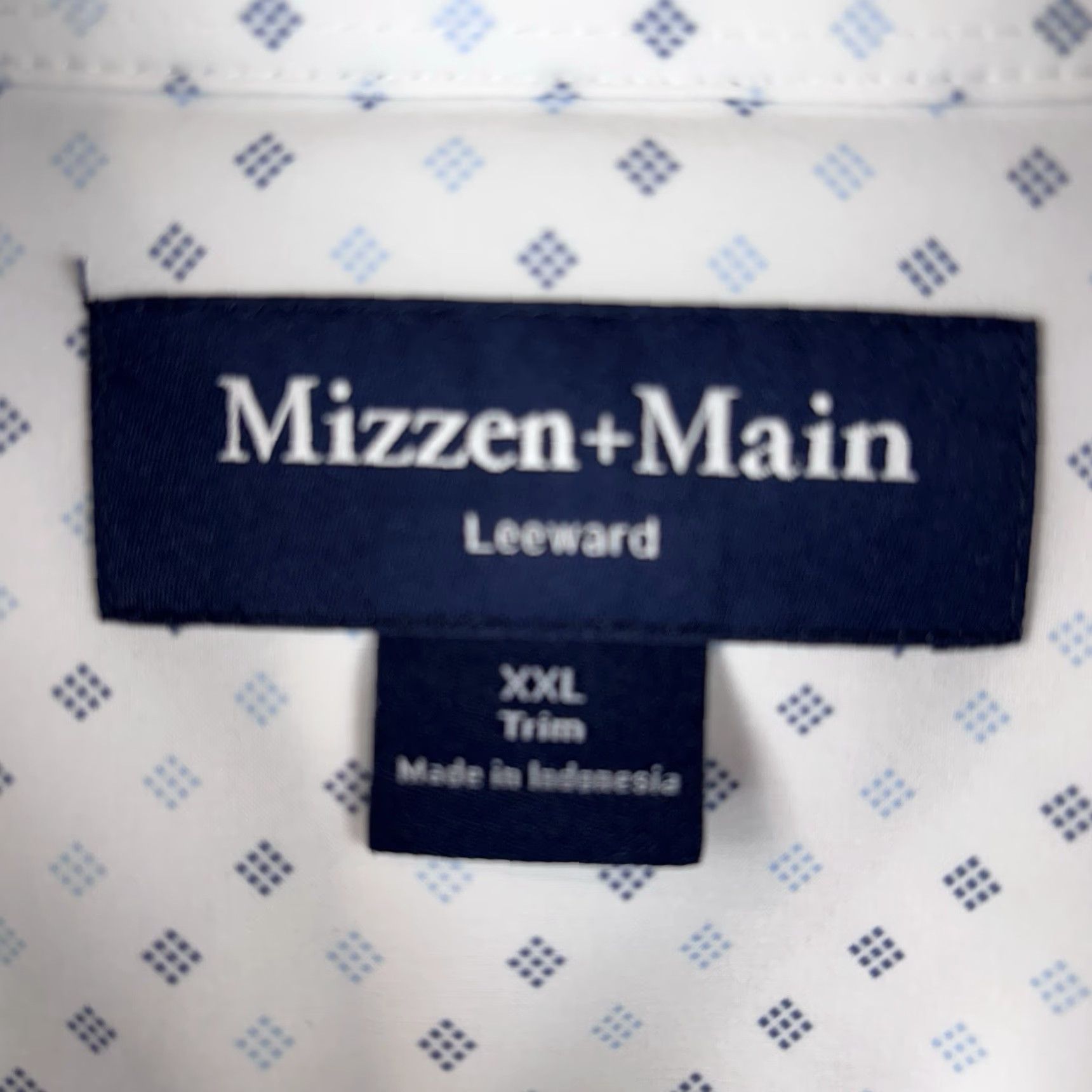 Mizzen+Main Mizzen+Main Shirt Men 2XL Collared Button-Up Geometric Check Plaid White Slim Performance USA Made Size US XXL / EU 58 / 5 - 3 Thumbnail