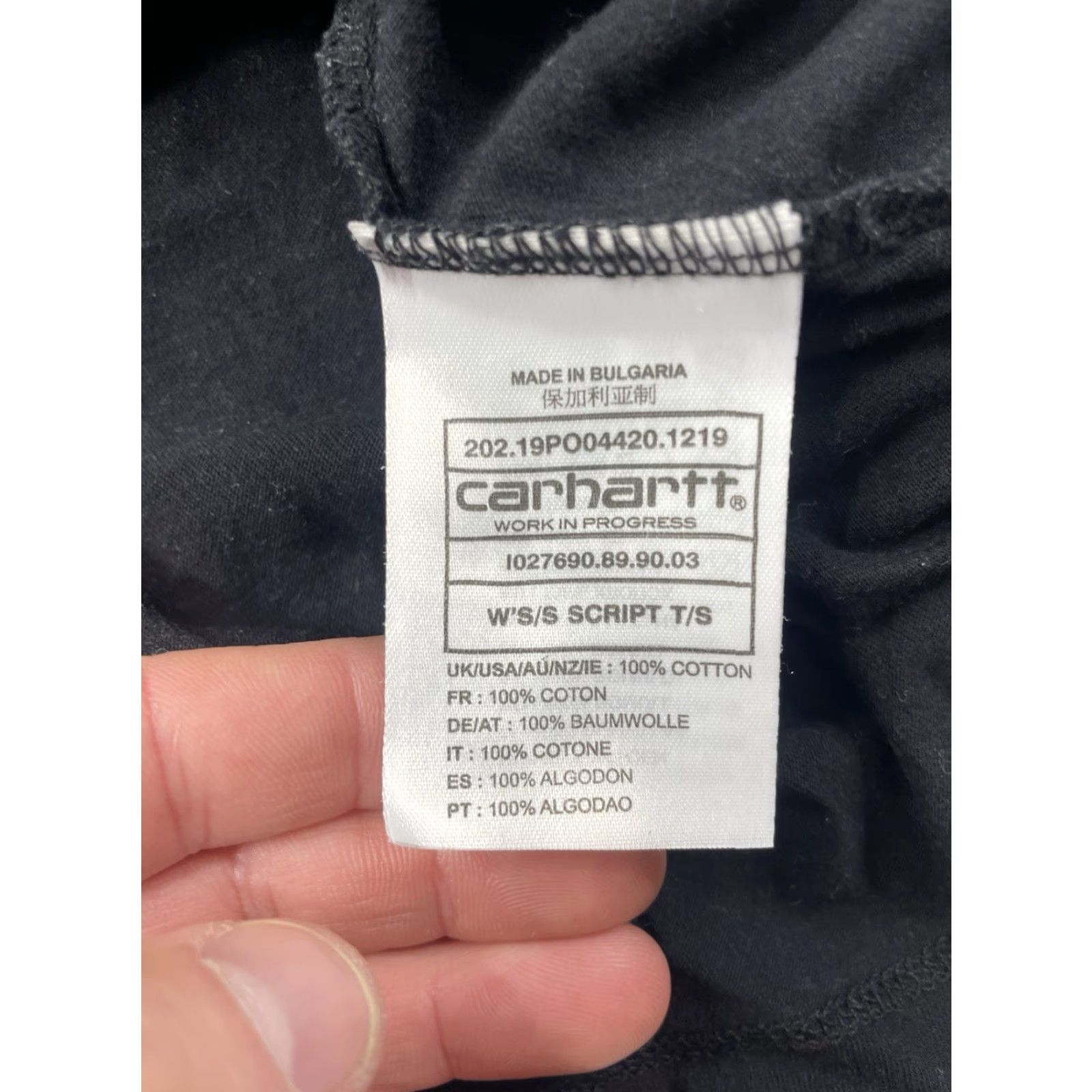 Carhartt Wip Carhartt WIP Womens T Shirt Script Short Sleeve Black Tee Size S Size S / US 4 / IT 40 - 5 Thumbnail