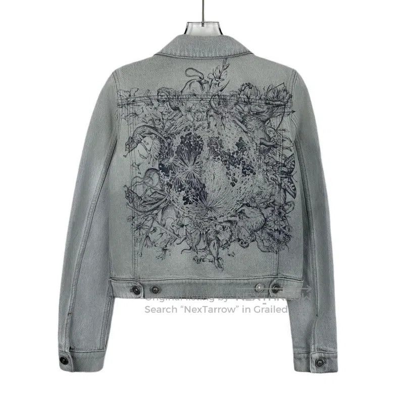 Dior Dior Gray-white animal jungle print cotton lapel long-slee Size XXS / US 00 / IT 34 - 2 Thumbnail