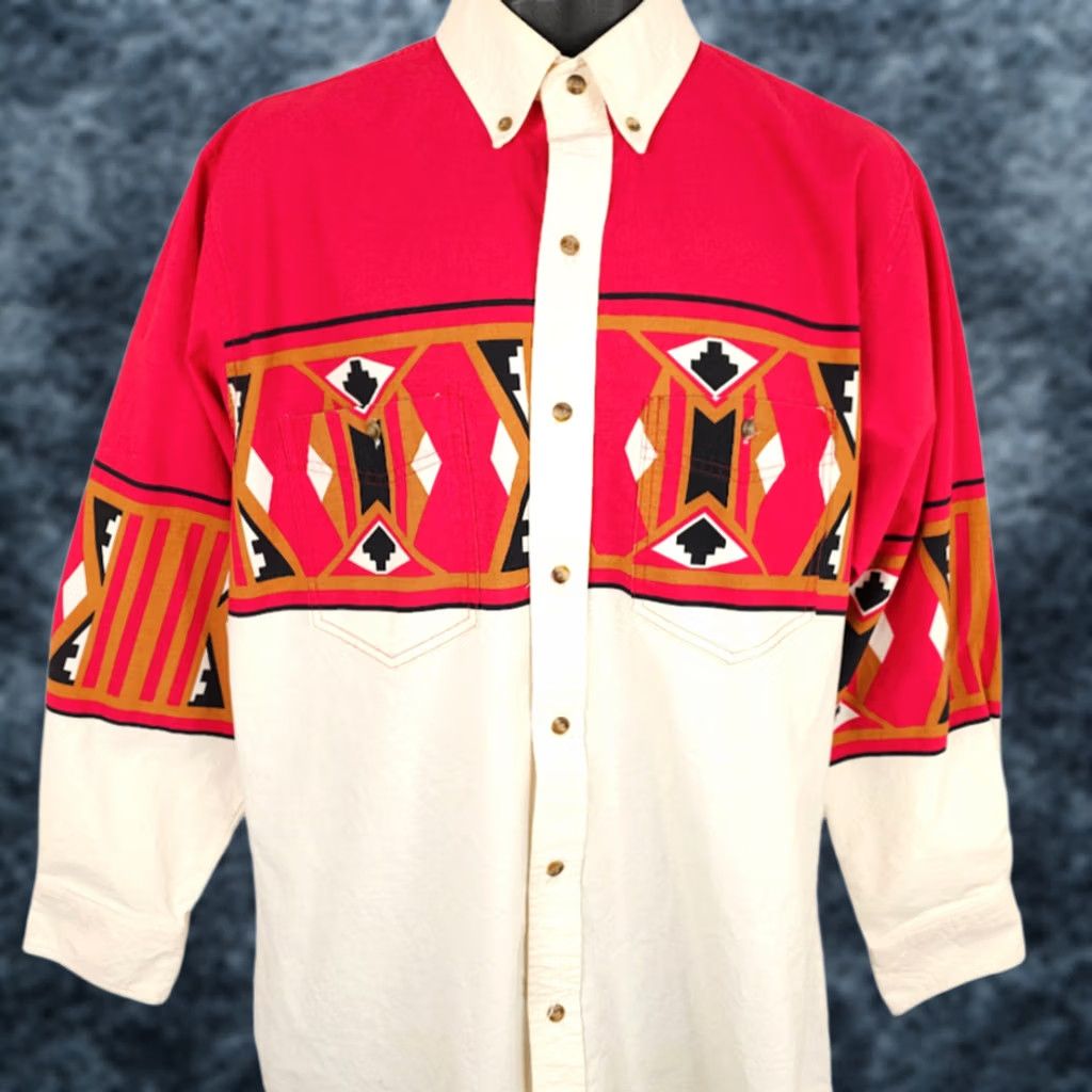 Express VINTAGE Express Rider Western Shirt Mens Medium Red Southwestern Cowboy Shirt Mens Medium Red Southwestern Cowboy Mens Mens Size US M / EU 48-50 / 2 - 1 Thumbnail