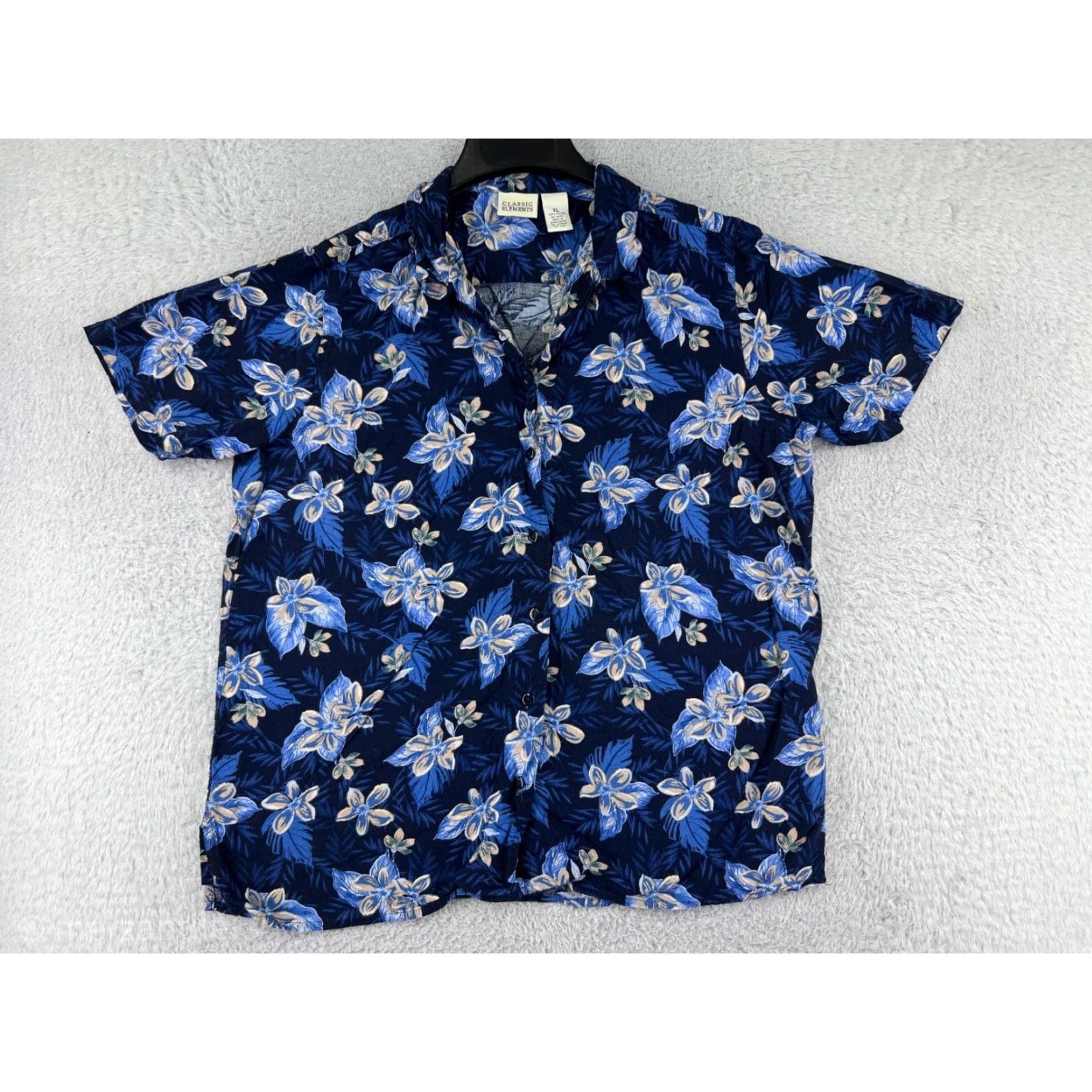 George VINTAGE George Classic Element Shirt Mens 2XL Blue Floral Hawaiian 100% Rayon Beach Aloha Floral Shirt Mens Big & Tall Size US XXL / EU 58 / 5 - 2 Thumbnail