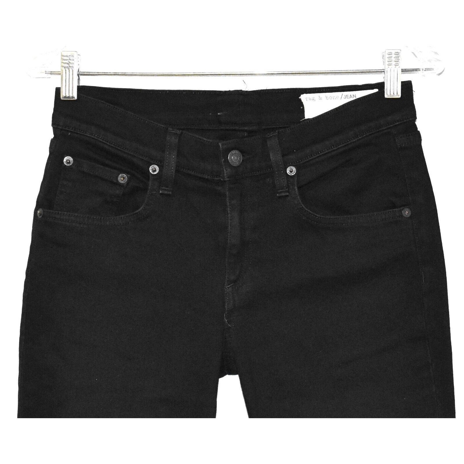 Rag & Bone RAG & BONE Black Ripped Stretch Slim Leg Jeans Size 28 $198 Size 28" / US 6 / IT 42 - 2 Thumbnail
