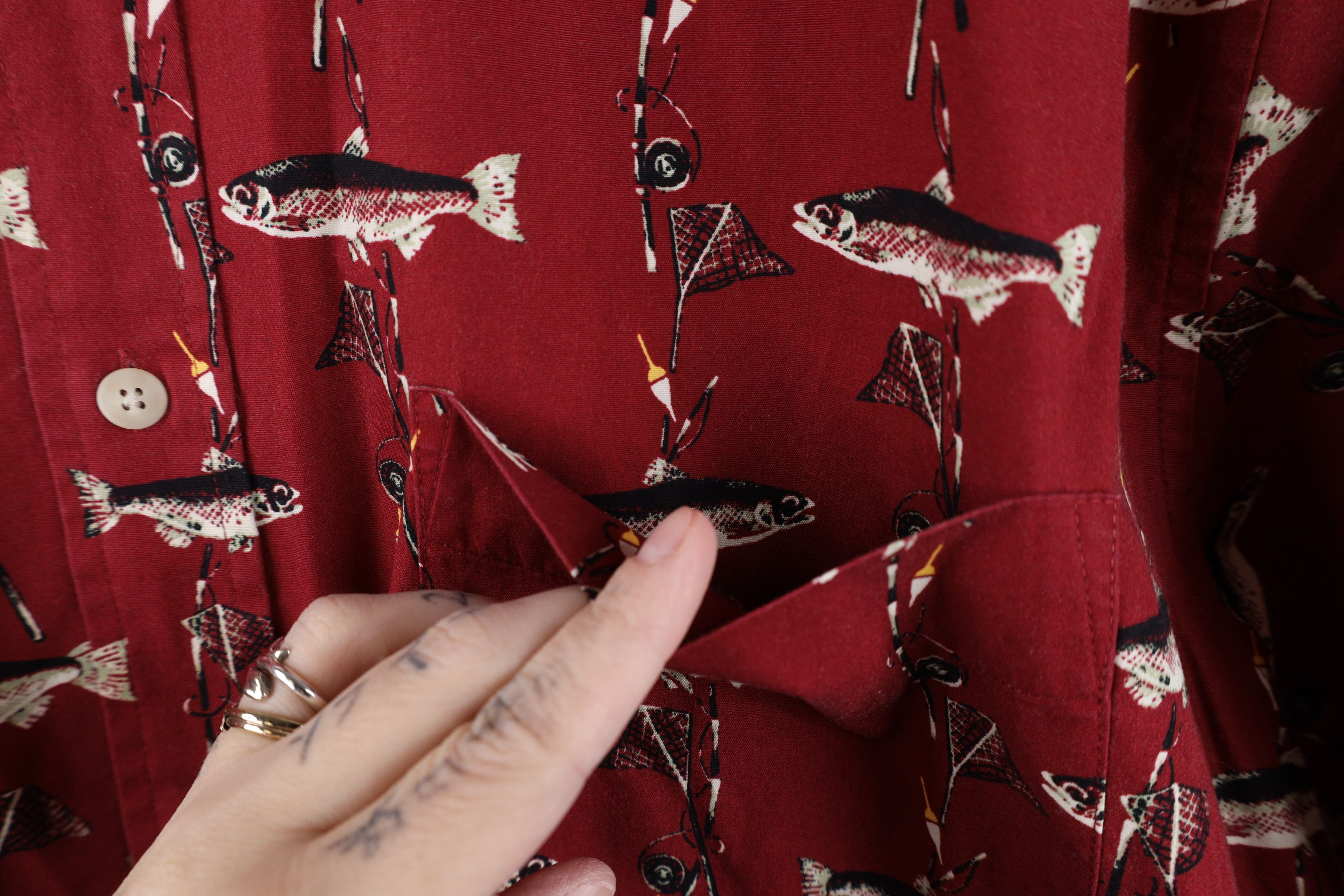 Vintage Vintage 90s Y2K All Over Print Short Sleeve Button Shirt Size US L / EU 52-54 / 3 - 4 Thumbnail