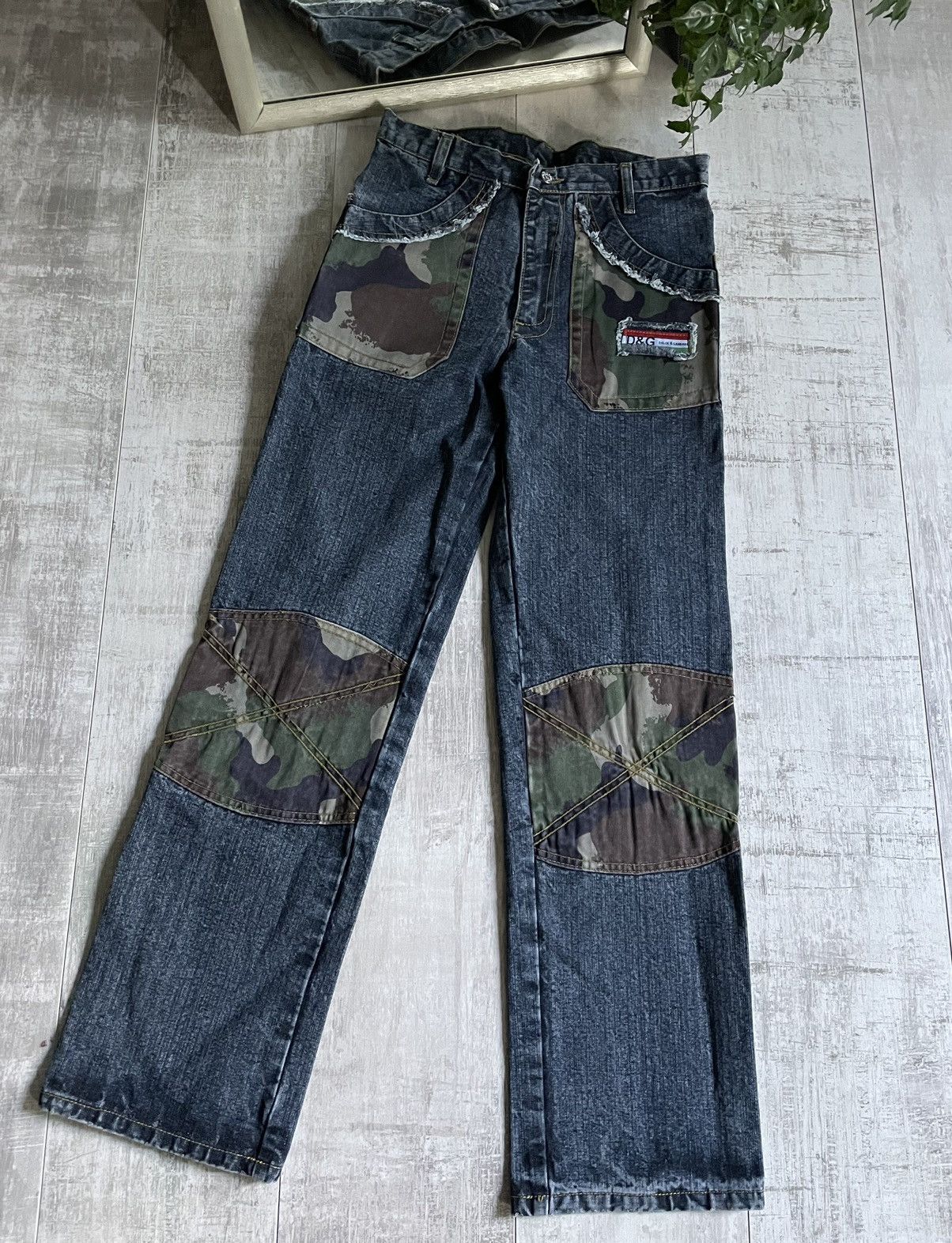 Dolce & Gabbana × Vintage Vintage Dolce Gabbana Style Camo Denim Jeans Y2K Avant Garde Size US 29 - 4 Thumbnail