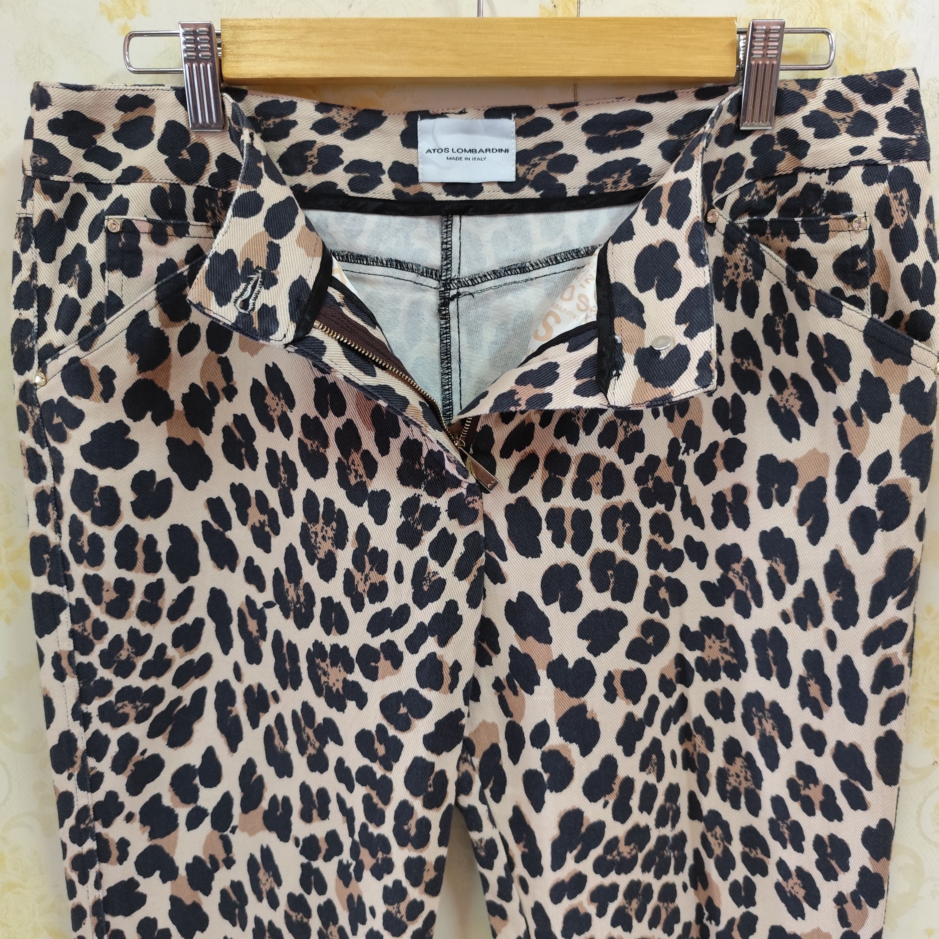 Designer 🇮🇹LEOPARD PRINT PANT BY ATOS LOMBARDINI MADE IN ITALY Size 36" / US 14 / IT 50 - 8 Thumbnail