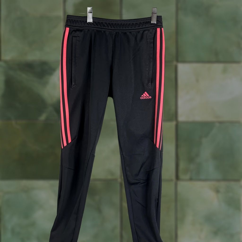 Adidas Adidas Climacool Track Pants Mens XS Black Pink 3 Stripe Zip Ankle Athletic Size US 27 - 1 Thumbnail