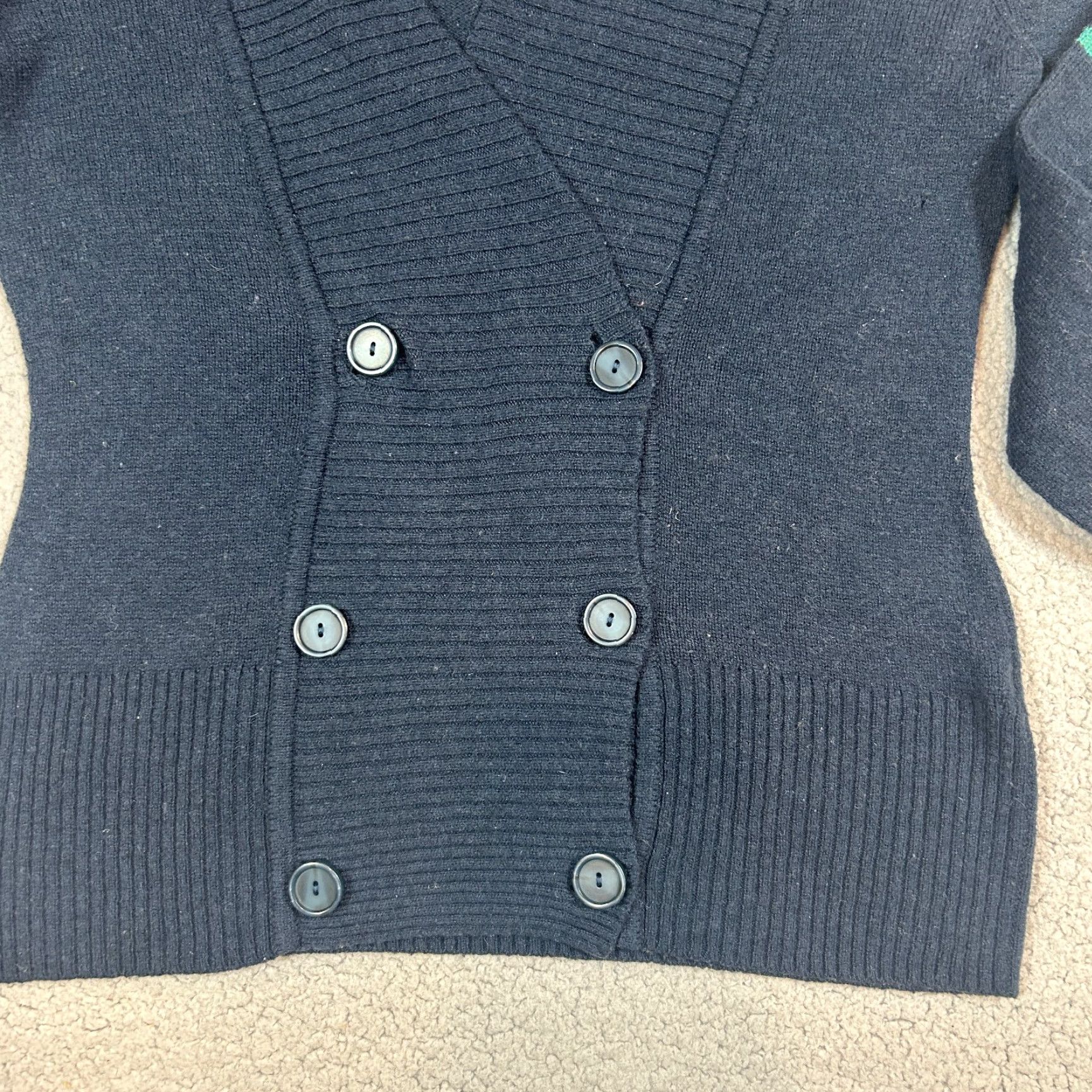 Patagonia PATAGONIA Cardigan Sweater Hooded Double-Breasted Lambswool Navy M Women size M Size M / US 6-8 / IT 42-44 - 4 Thumbnail
