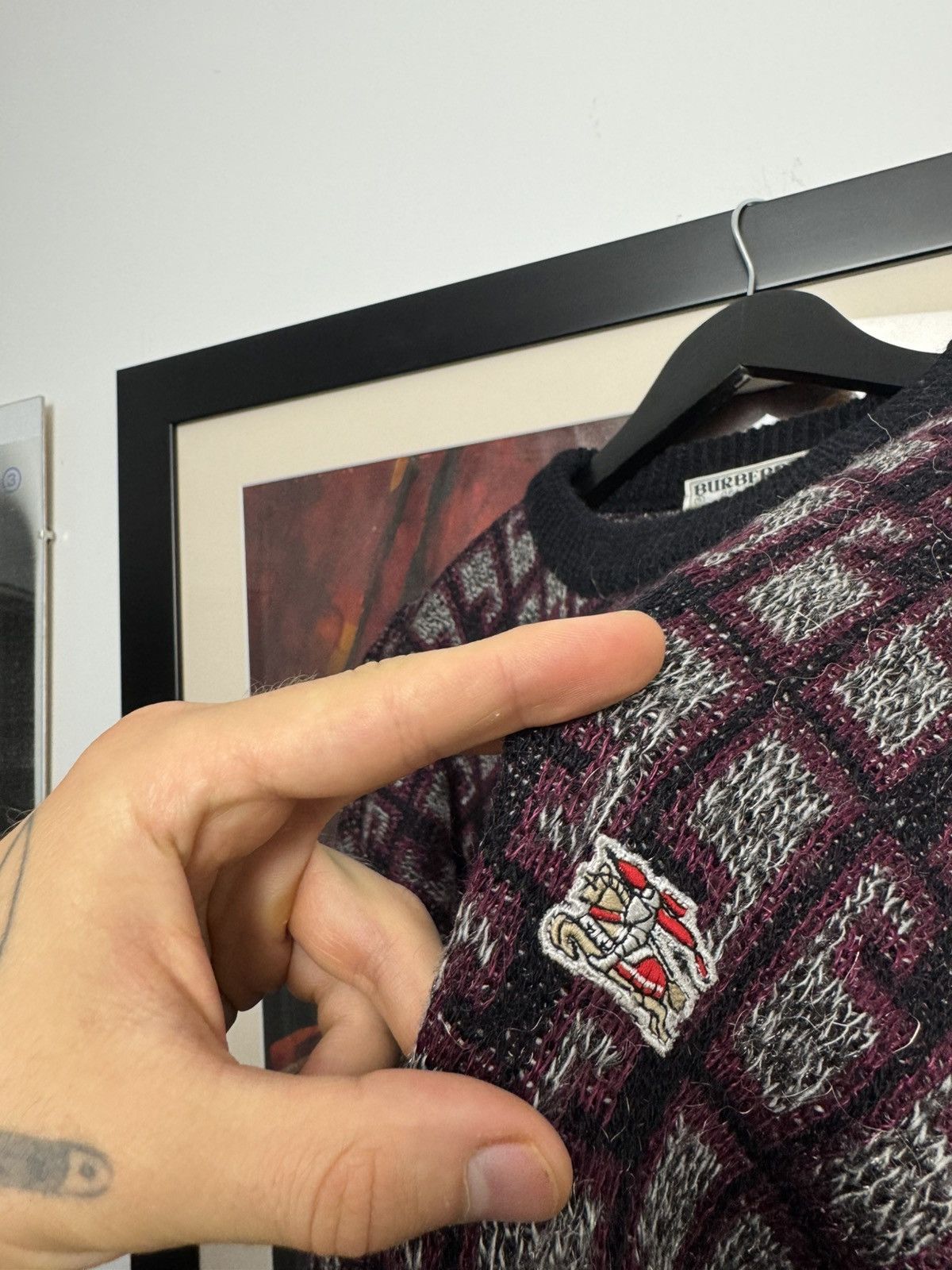 Burberry Vintage 90s Burberry Sweater Knit London Casual Rare Hype Size US L / EU 52-54 / 3 - 3 Thumbnail