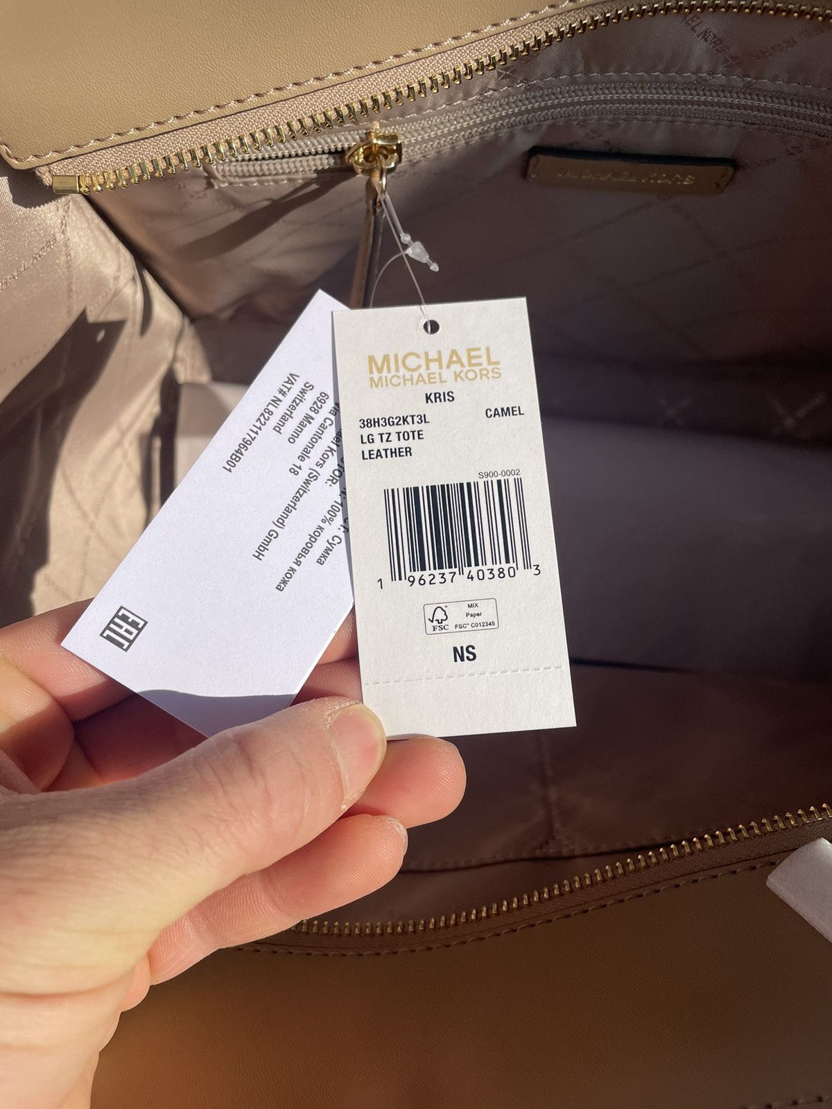 Michael Kors Michael Kors Kris Medium Satchel Handbag Beige Size ONE SIZE - 6 Thumbnail