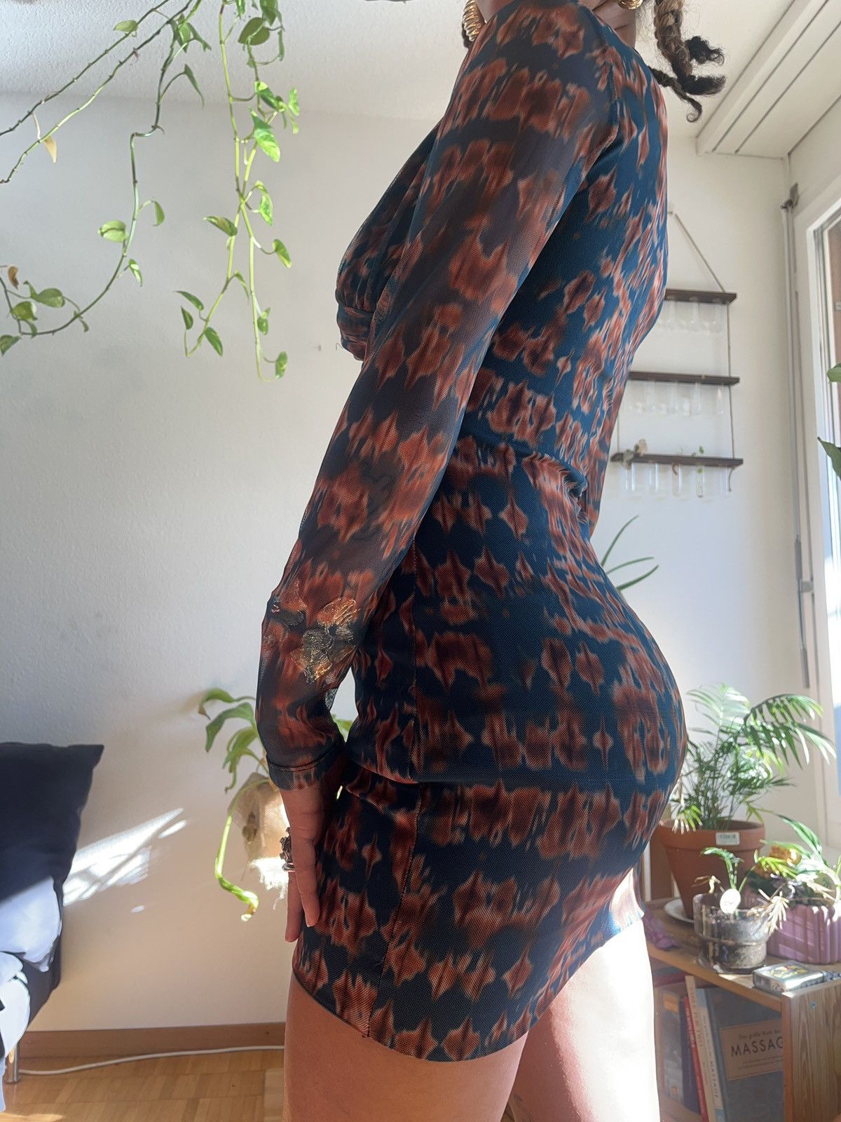 Other Petrol & Brown mini Dress Size S / US 4 / IT 40 - 3 Thumbnail