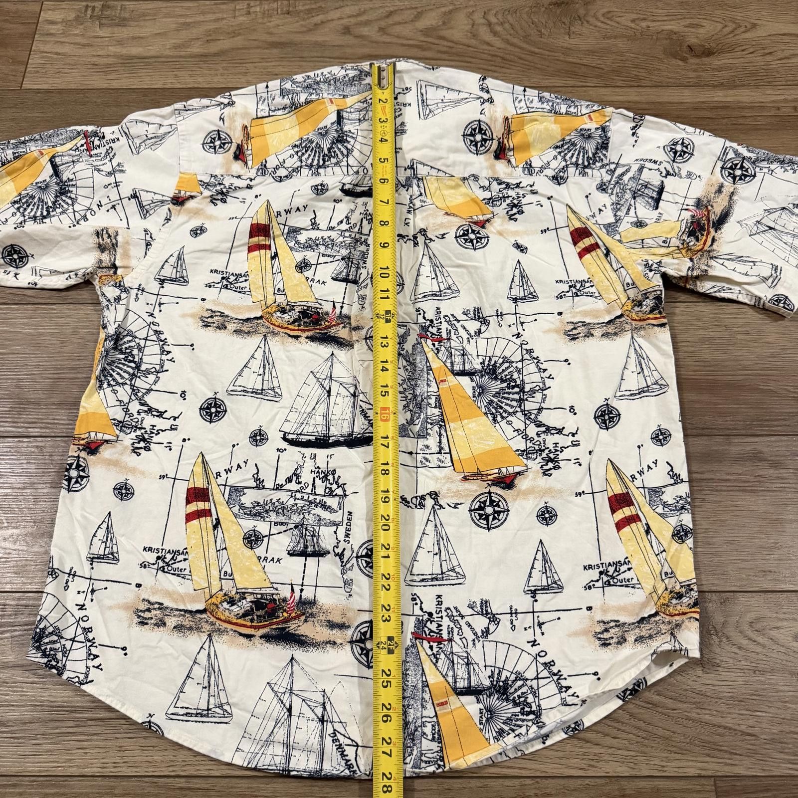 Puritan Vintage 90s Puritan Art Sailing Travel All Over Print Shirt Size US M / EU 48-50 / 2 - 8 Thumbnail