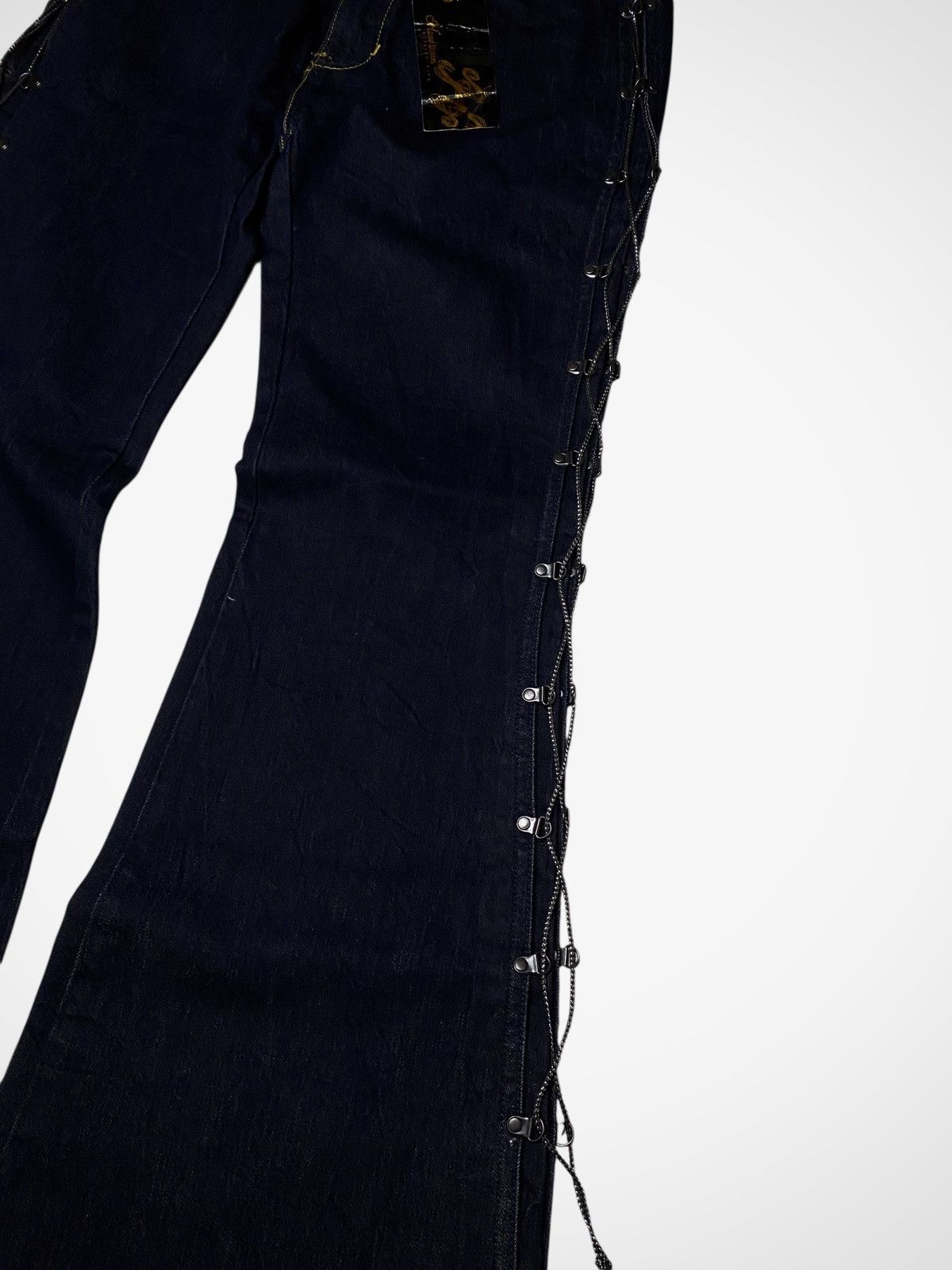 Le Grande Bleu (L.G.B.) Hamo Denim Laced up Flared Jeans Size US 31 - 3 Thumbnail