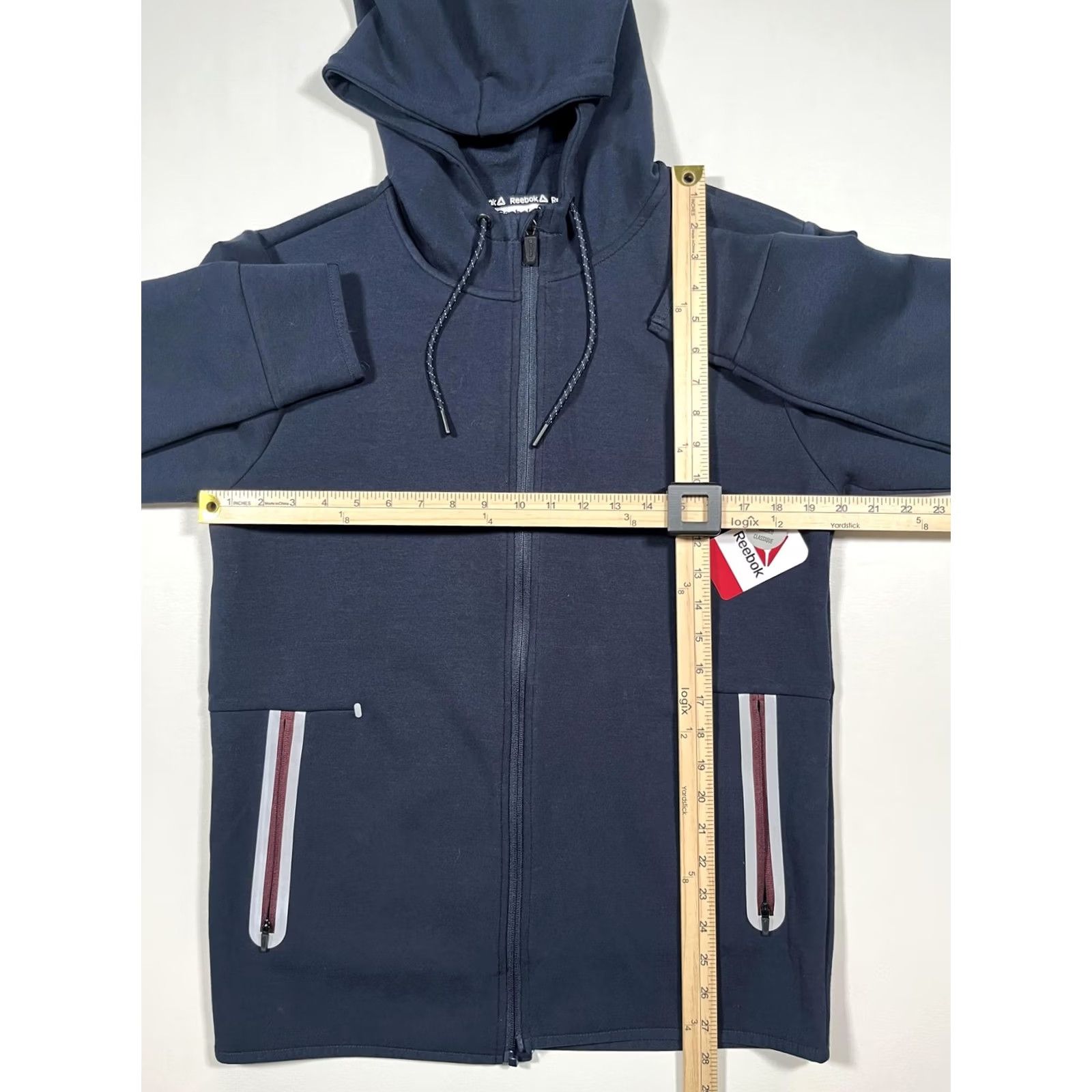 Reebok Reebok Classic Hoodie Mens S Navy Full Zip Pockets Size US S / EU 44-46 / 1 - 7 Thumbnail