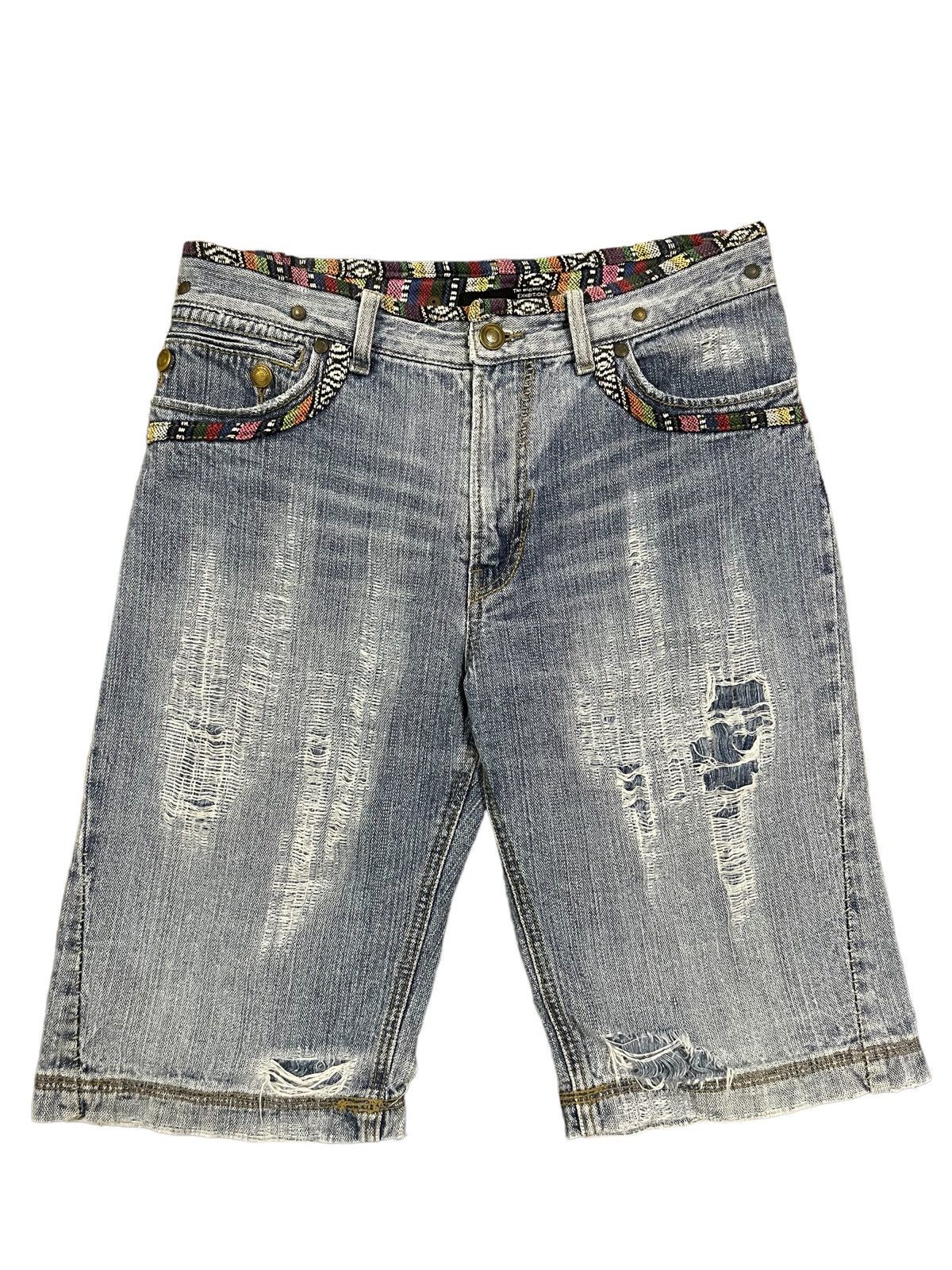 Other Crazy Y2K Japanese Brand Ripped Distressed Short Jeans Size US 32 / EU 48 - 1 Thumbnail