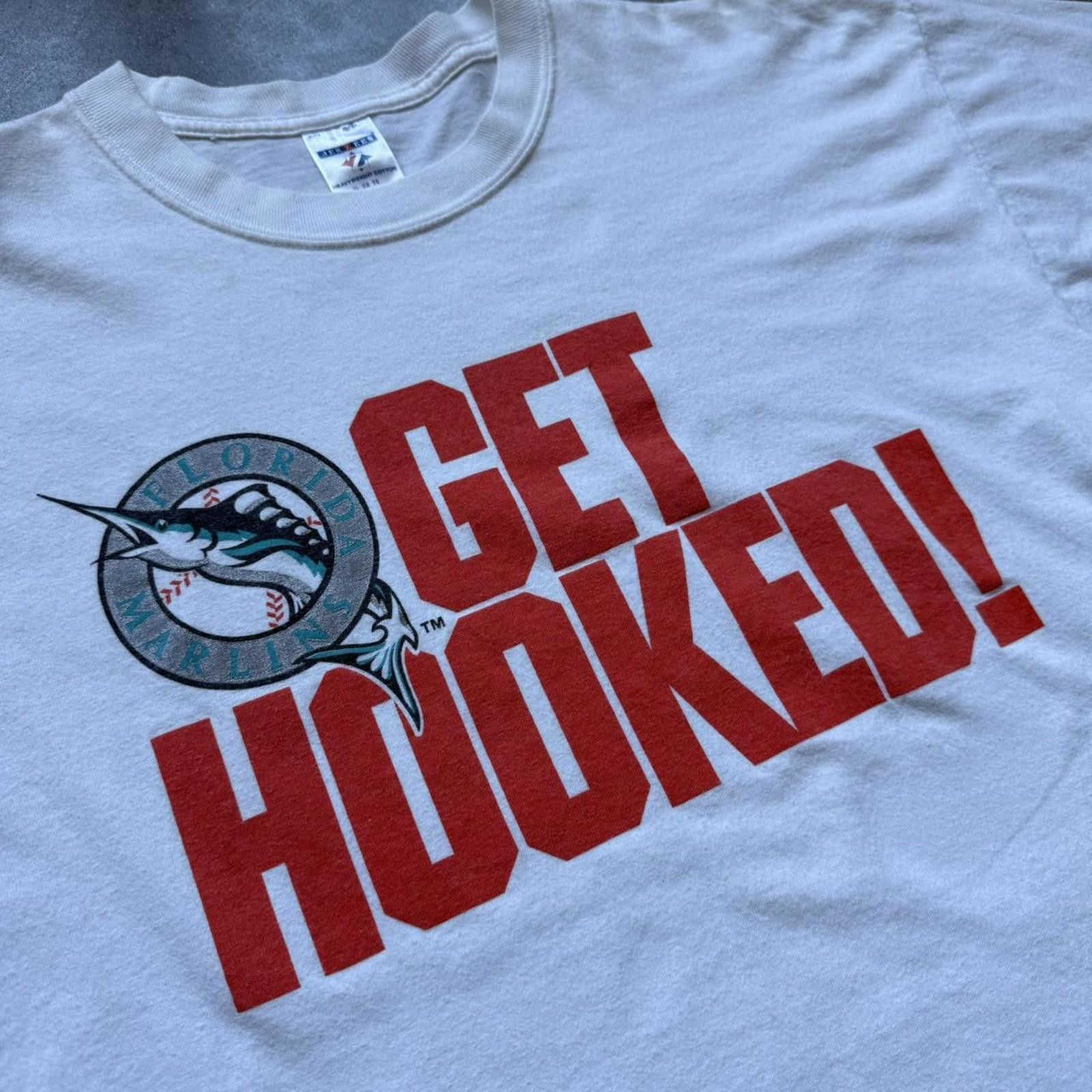 MLB MLB Miami Marlins “Get Hooked” Sports Faded Graphic T-shirt Size US XL / EU 56 / 4 - 3 Thumbnail