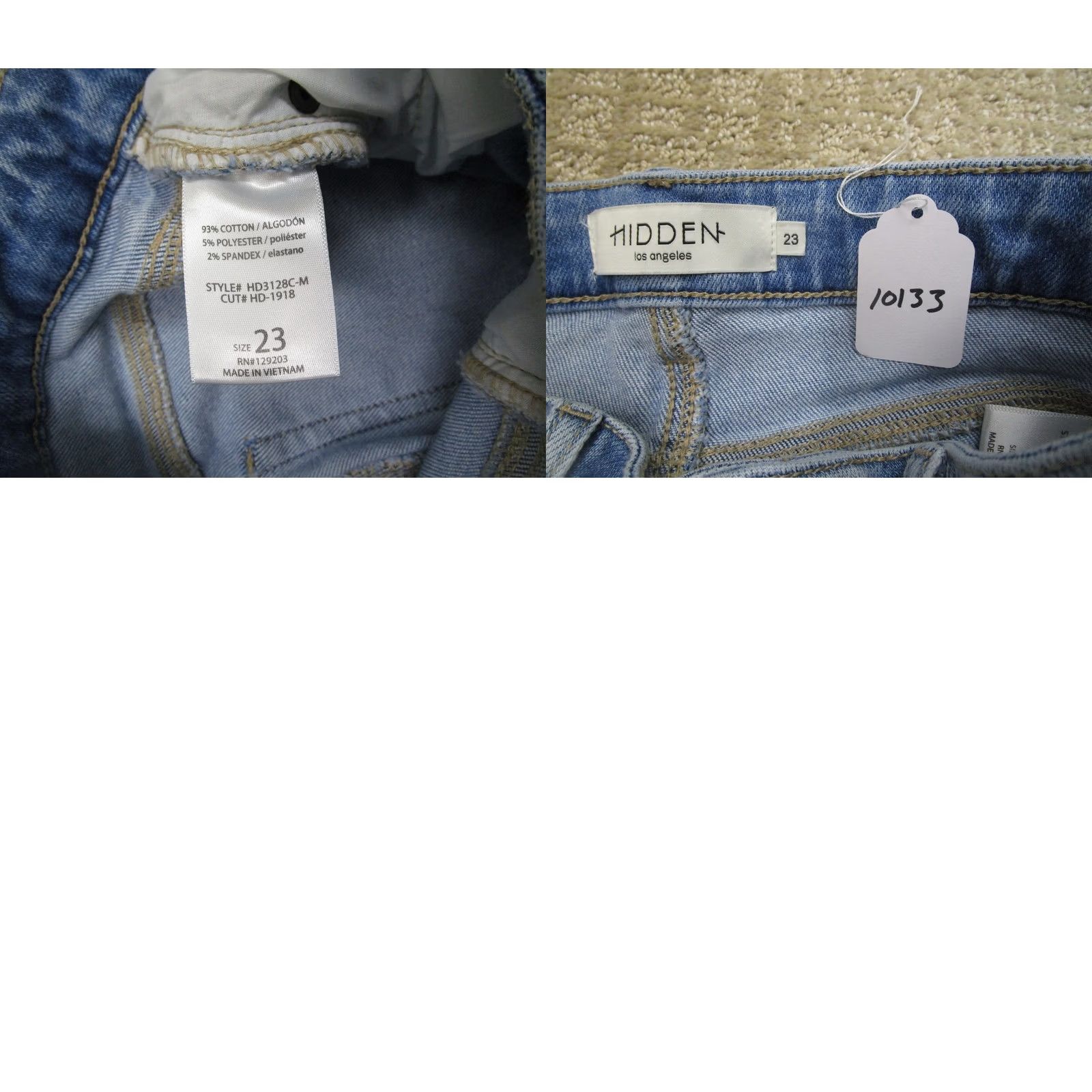 Vintage Hidden Jeans Women Blue High Rise Straight Cropped Distressed 23 Fray Hem Pockets Logo 5-Pocket Denim Lightweight Vintage: No" Size 40" / US 18 - 8 Thumbnail