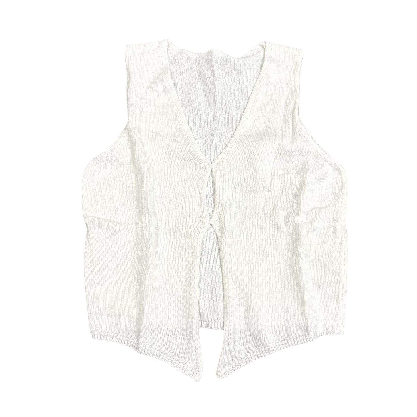 Shein Women's V-Neck Sweater Open Front Detail Tank White, Size M Size M / US 6-8 / IT 42-44 - 1 Thumbnail