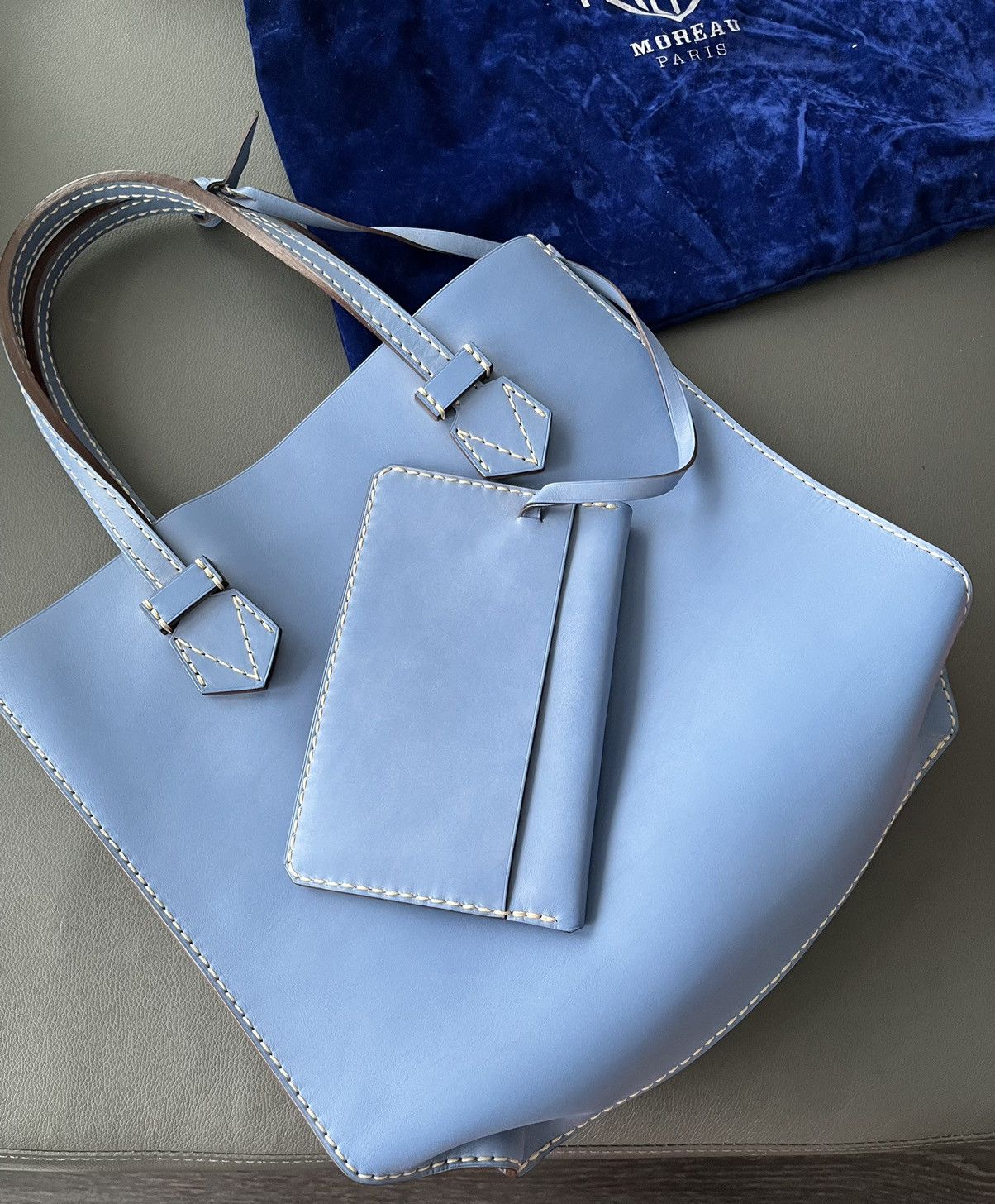 Moreau Paris Brand New Sold Out Vintage Moreau Paris Leather Tote Bag Size ONE SIZE - 3 Thumbnail