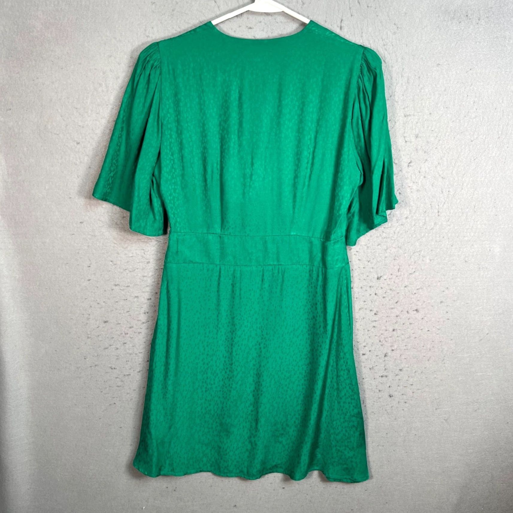 SUNCOO PARIS Green Midi Dress V-Neck Short Sleeve Knot Detail A-Line Size 2  Womens - ilac.rochib.com