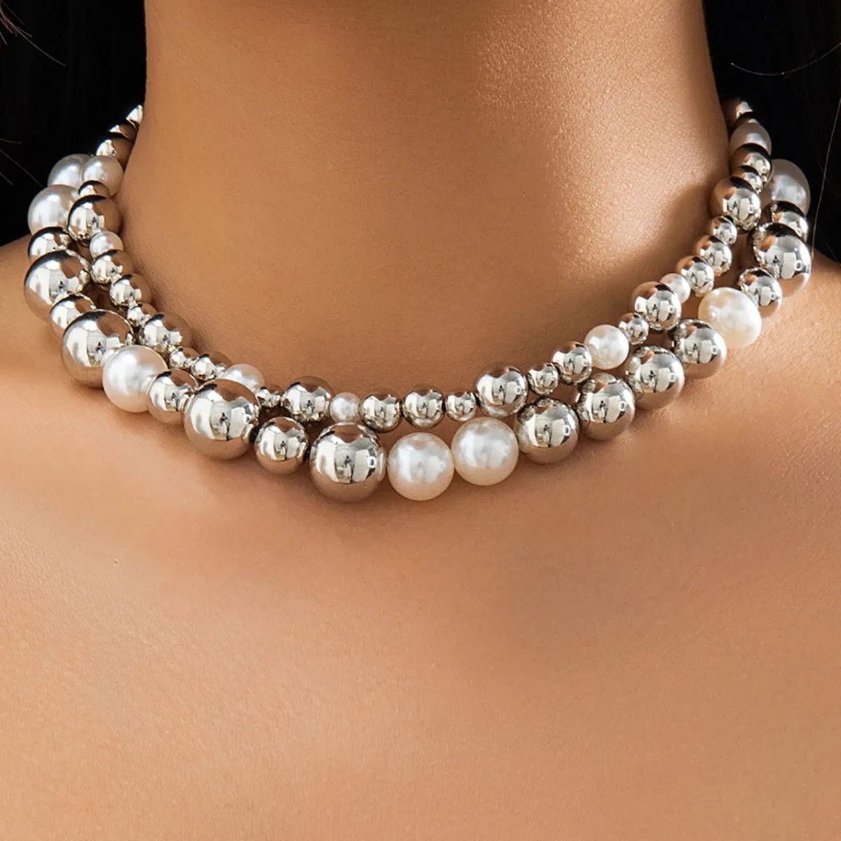 Japanese Brand × Vintage Boho Sweet Imitation Pearl Necklace Size ONE SIZE - 1 Thumbnail