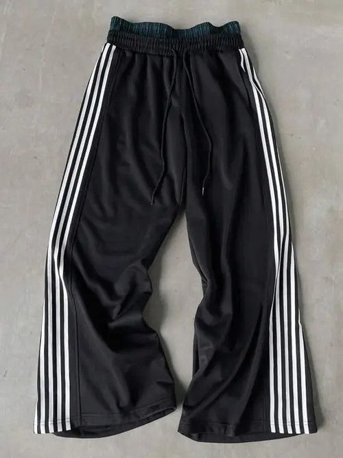 Japanese Brand DRIP Wide Leg Stripe Y2K Sweatpants Size US 36 / EU 52 - 1 Thumbnail