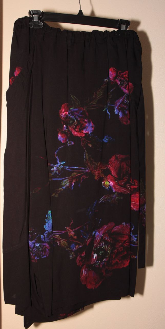 Ground Y 23SS Pressed Flower Rayon Wrap Front Flare Pants Size US 32 / EU 48 - 3 Thumbnail