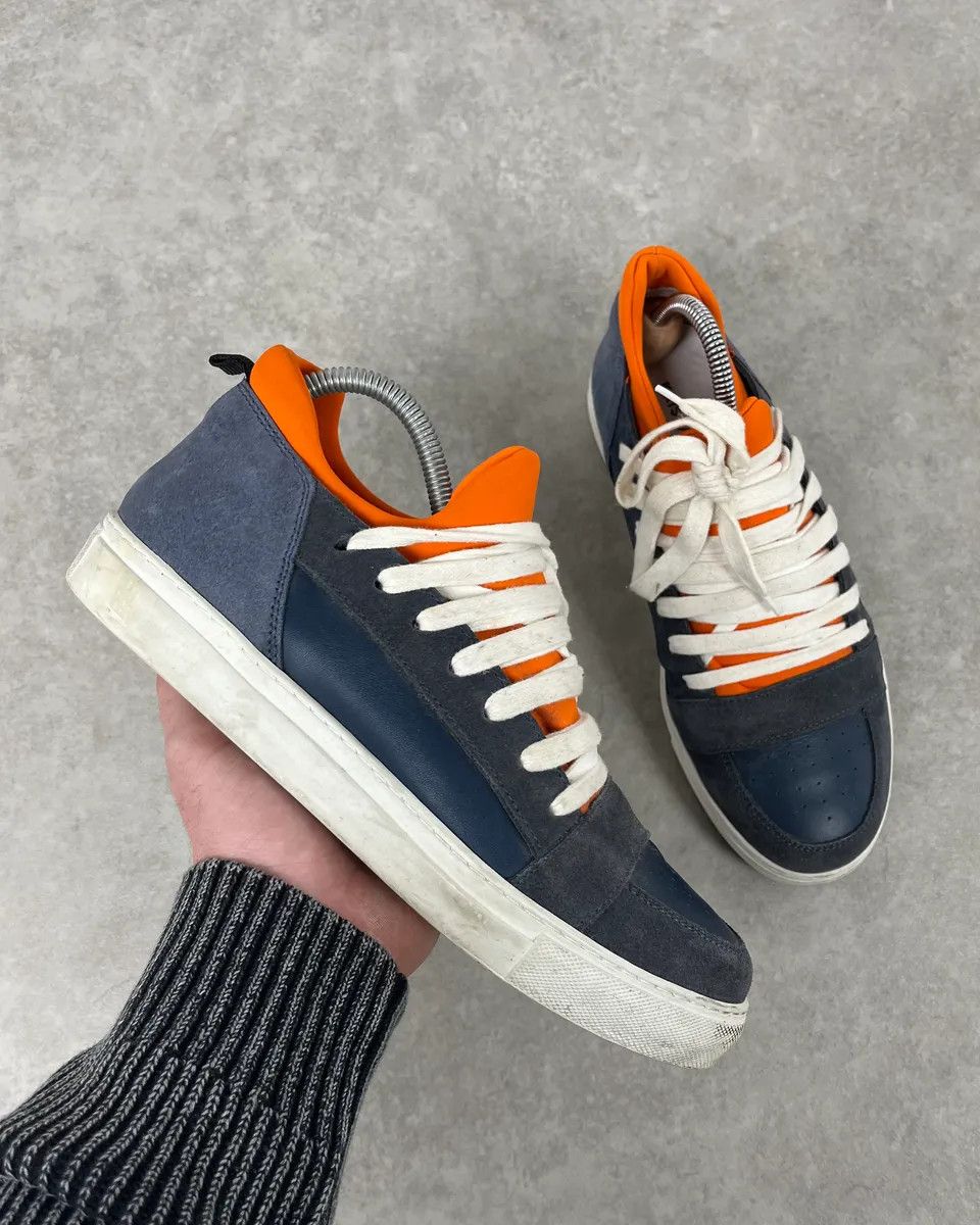 Kris Van Assche Kris Van Assche Megalaced Navy Blue Leather Sneakers Size US 8 / EU 41 - 1 Thumbnail