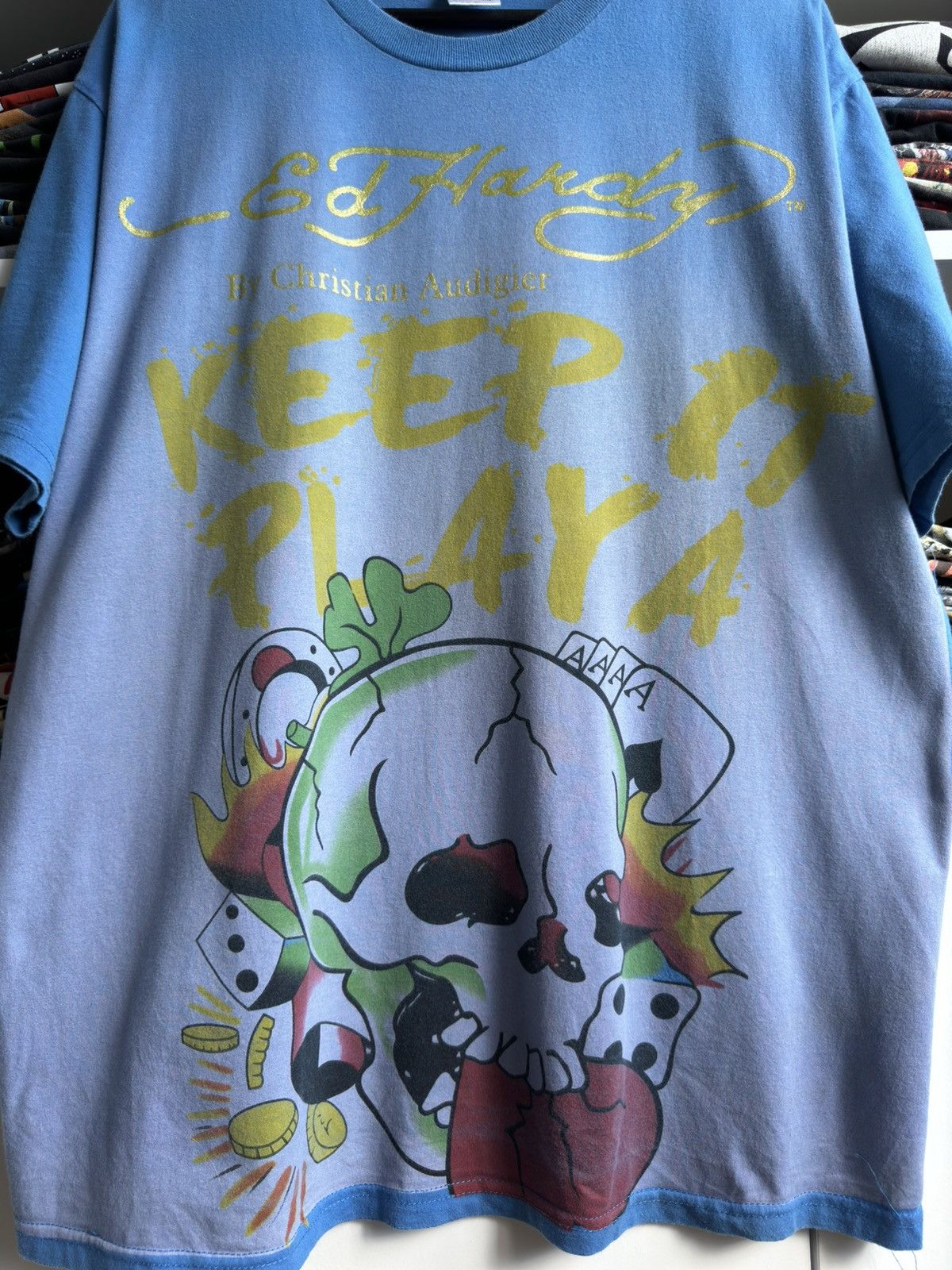 Christian Audigier × Ed Hardy × Vintage Vintage Ed Hardy Keep It Playa Graphic T Shirt Tee Size US XL / EU 56 / 4 - 3 Thumbnail