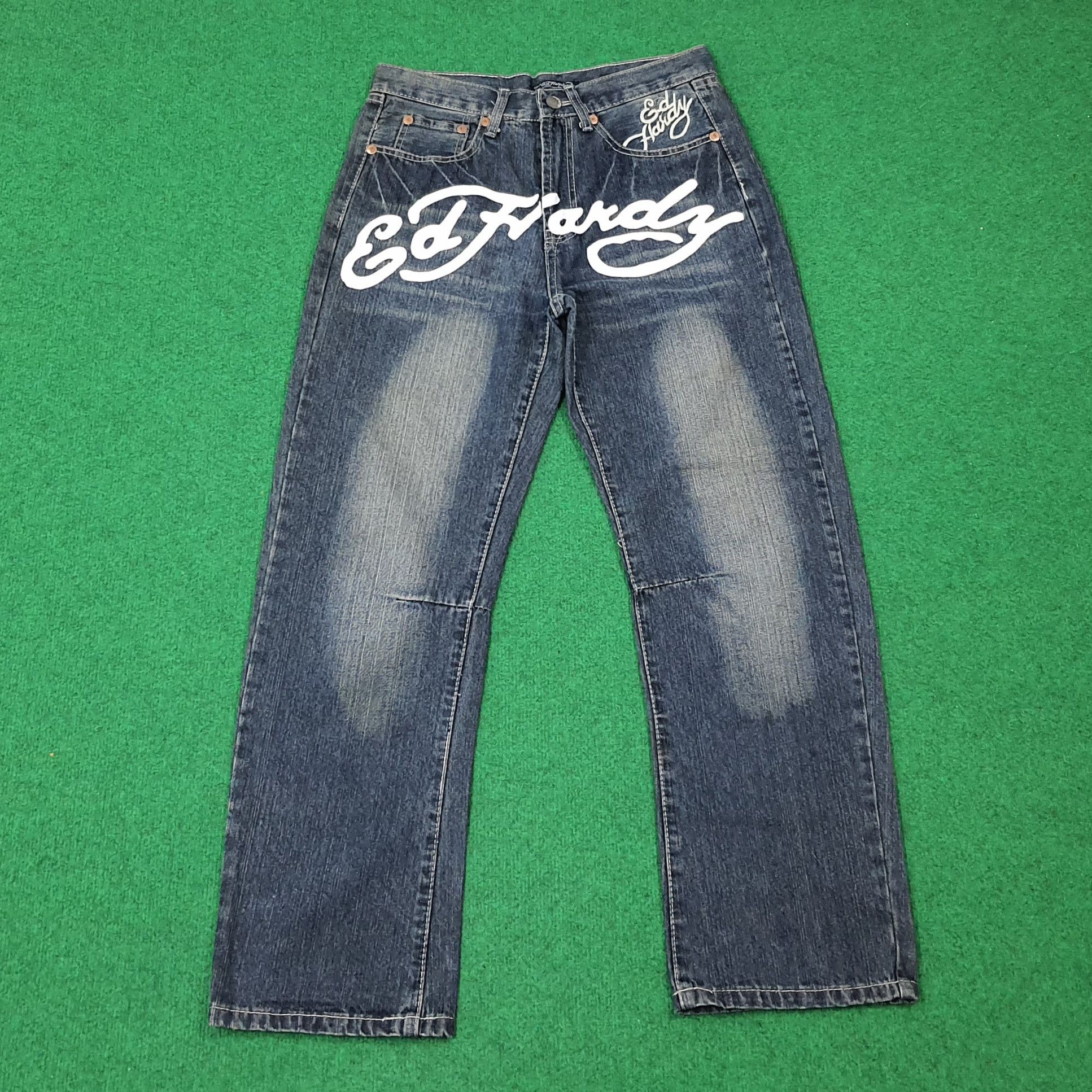 Ed Hardy Vintage Ed Hardy Christian Audigier Custom Logo Jeans C272N1 Size US 31 - 1 Thumbnail