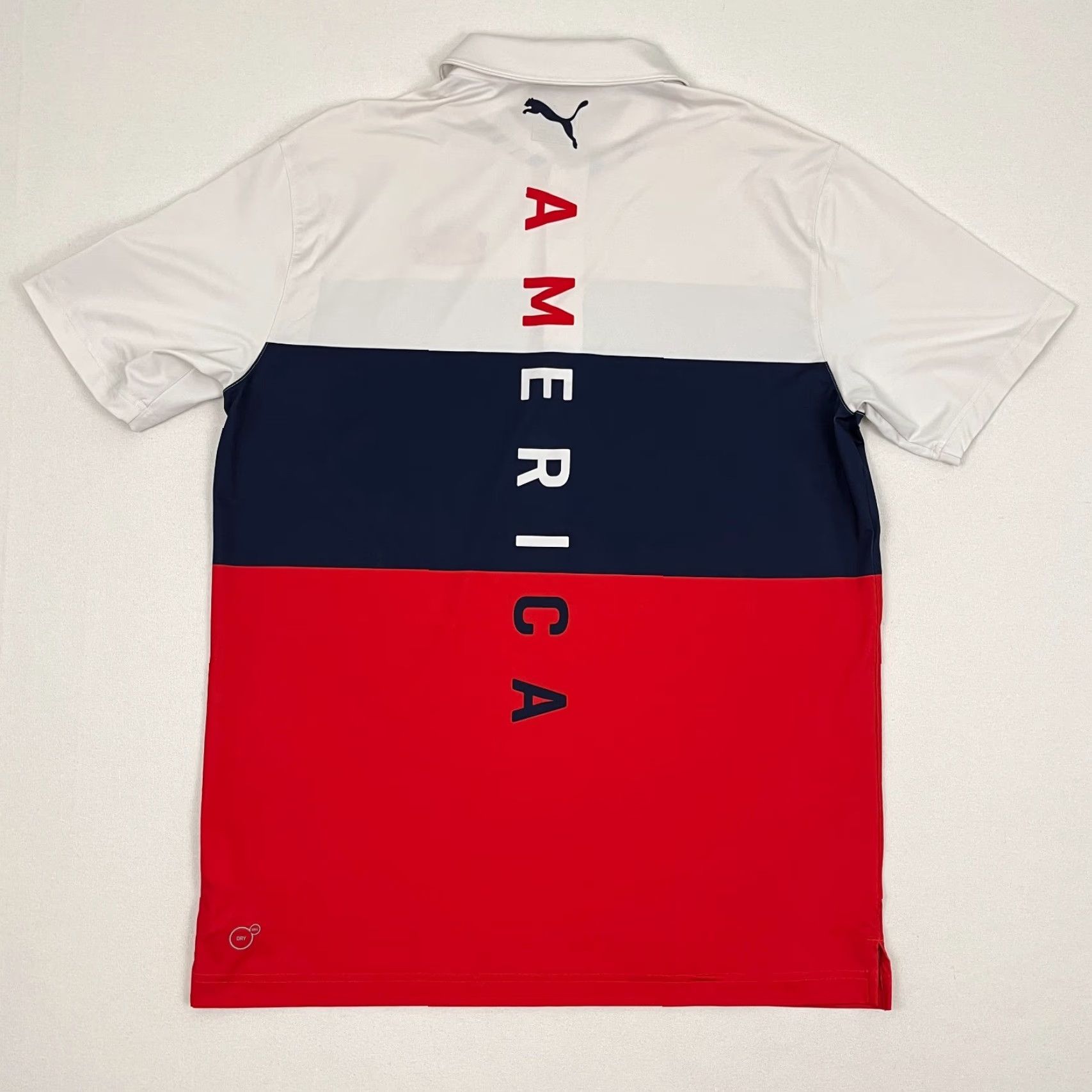 Puma PUMA Polo Shirt Mens M Multicolor USA Golf Active Classic Logo Short Sleeve Striped Shirt Sports USA Men M Size US M / EU 48-50 / 2 - 2 Thumbnail