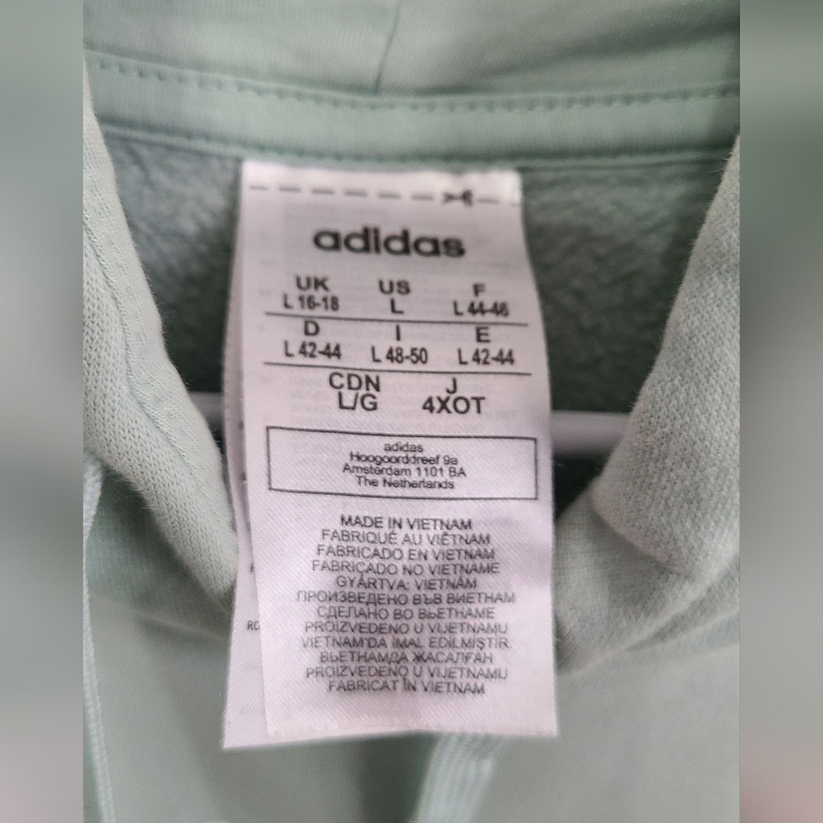 Adidas Adidas Women's Soft Green Hoodie Size L Size L / US 10 / IT 46 - 3 Thumbnail