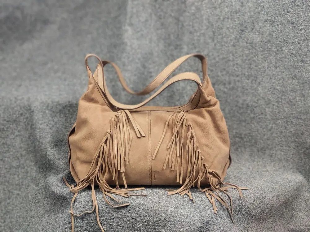 FredsBruder suede Leather fringe tan shoulder handbags
