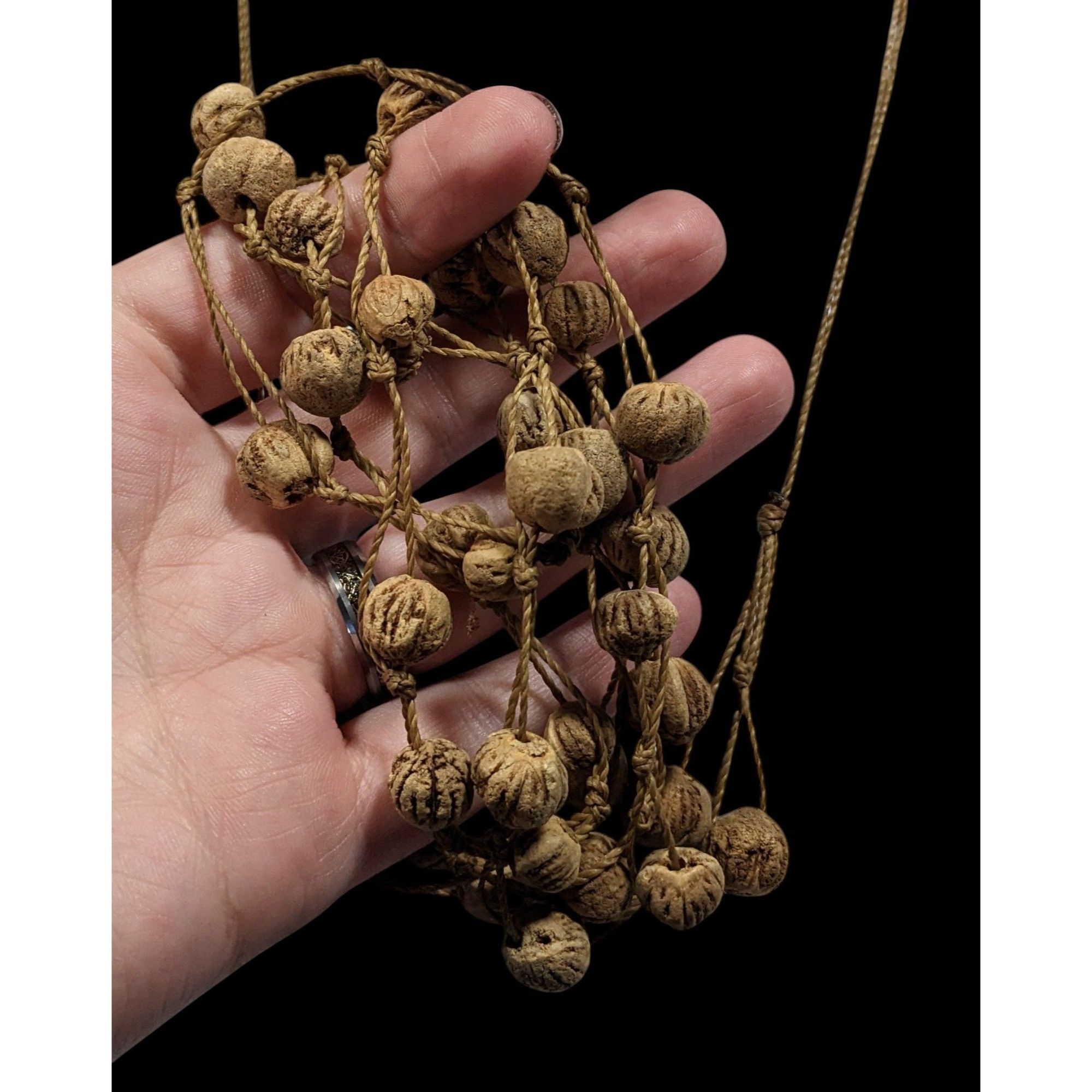 Other Rustic Natural Seed And Twine Tan Beaded Multilayer Necklace Size ONE SIZE - 6 Thumbnail