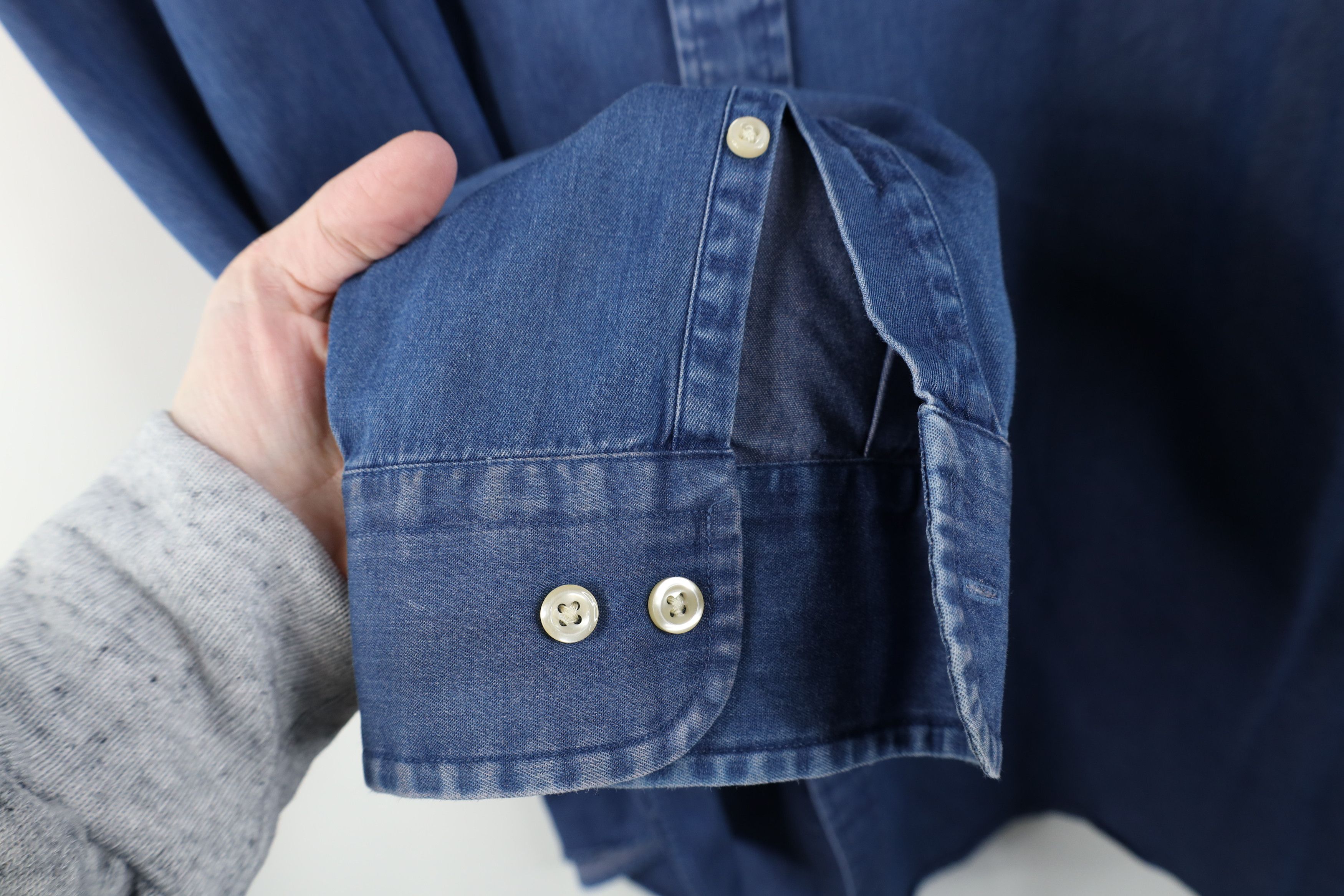 Lands' End Vintage 90s Lands End Collared Button Down Shirt Blue Cotton Size US XL / EU 56 / 4 - 9 Thumbnail