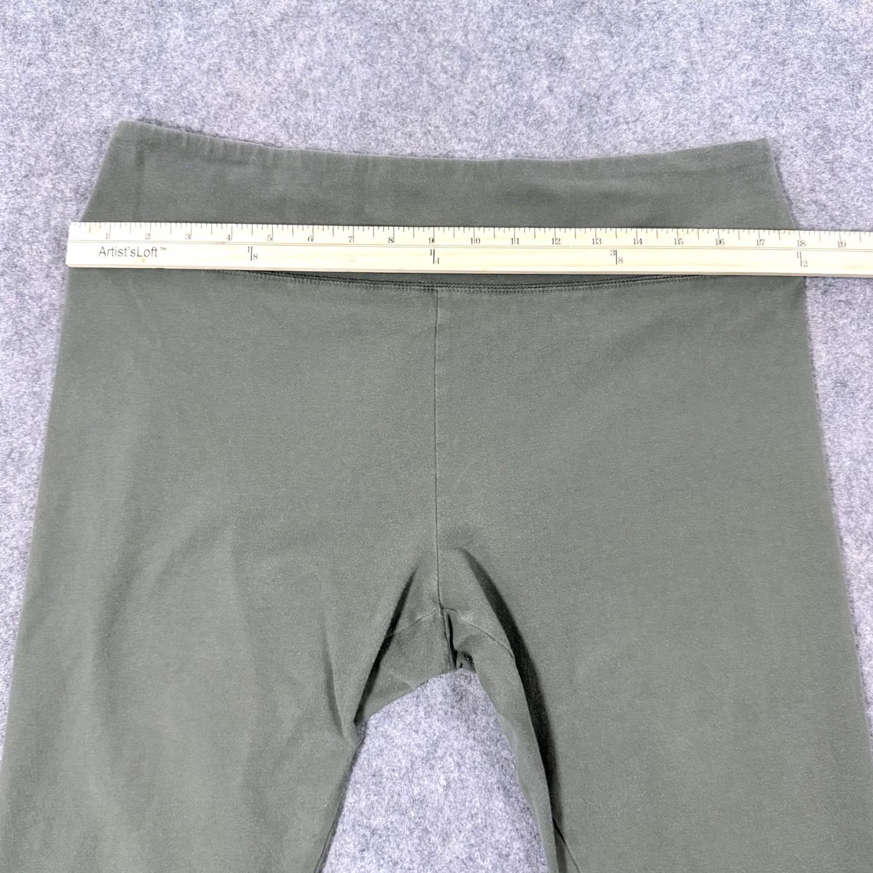 Vintage Wild Fable Leggings Women's XL Activewear Olive Green 36x27.5 Inseam 27.5" High Rise Solid Cotton Spandex Athleisure Modern 90s USA Womens Size 40" / US 18 - 6 Thumbnail